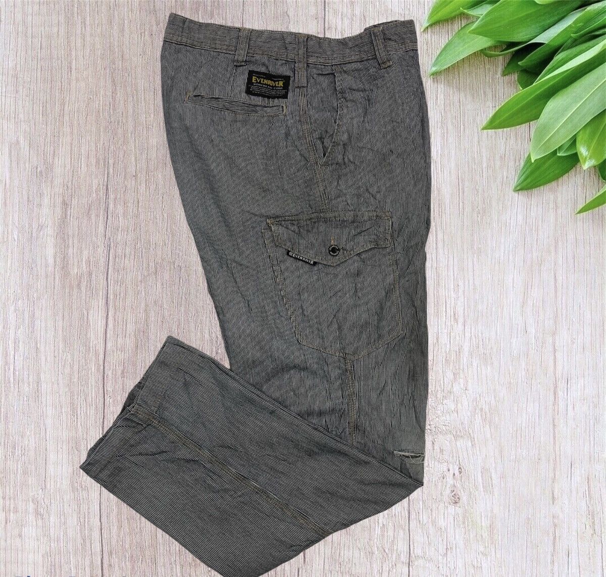 Japanese Brand Japanese Evenriver Utility Striped Cargo Pants Size US 33 - 2 Thumbnail