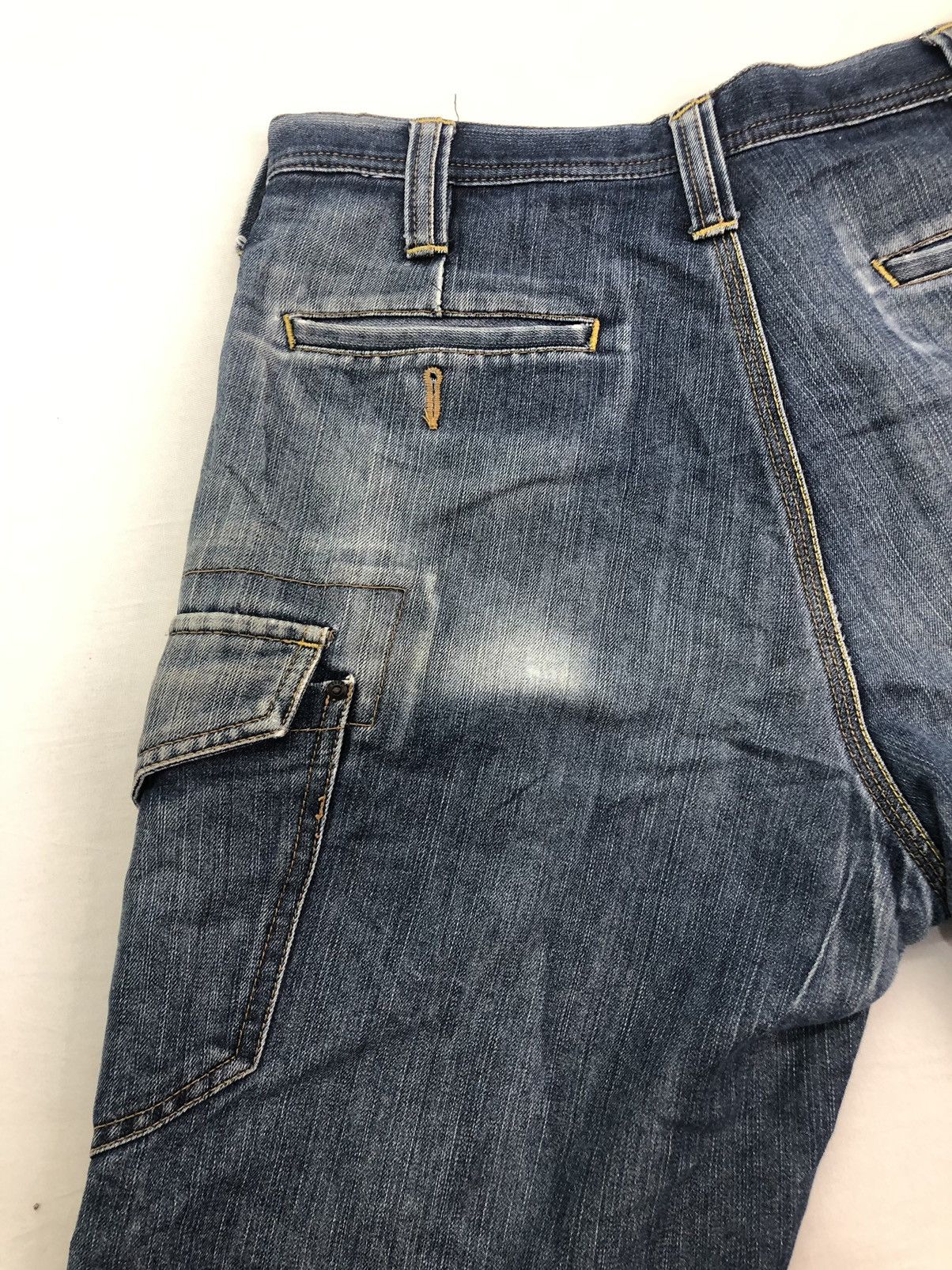 Japanese Brand Evenriver Distressed Denim Baggy Jeans Utility Cargo Pants Size US 33 - 13 Thumbnail
