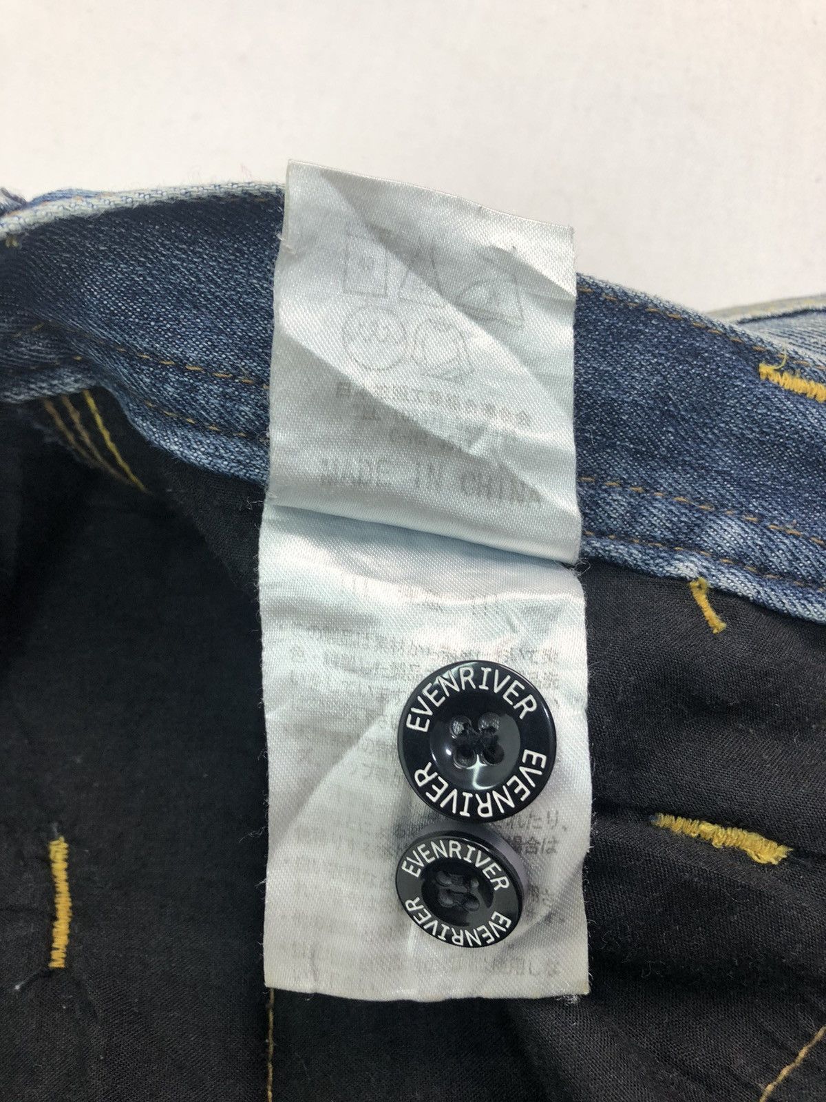 Japanese Brand Evenriver Distressed Denim Baggy Jeans Utility Cargo Pants Size US 33 - 11 Thumbnail