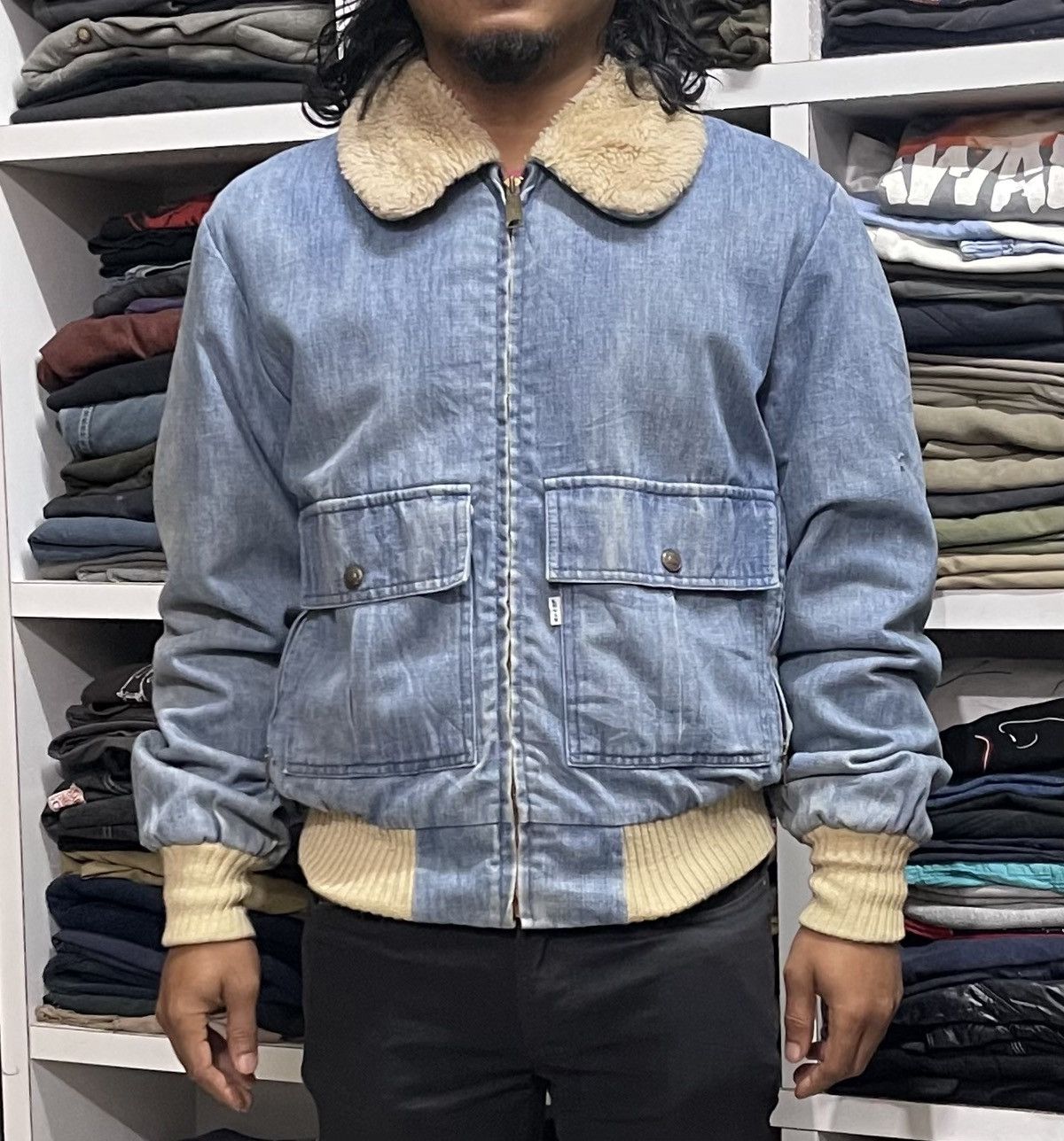Levi's Vintage Clothing TRUE VINTAGE 70s LEVIS DENIM SHERPA JACKET Size US S / EU 44-46 / 1 - 16 Thumbnail