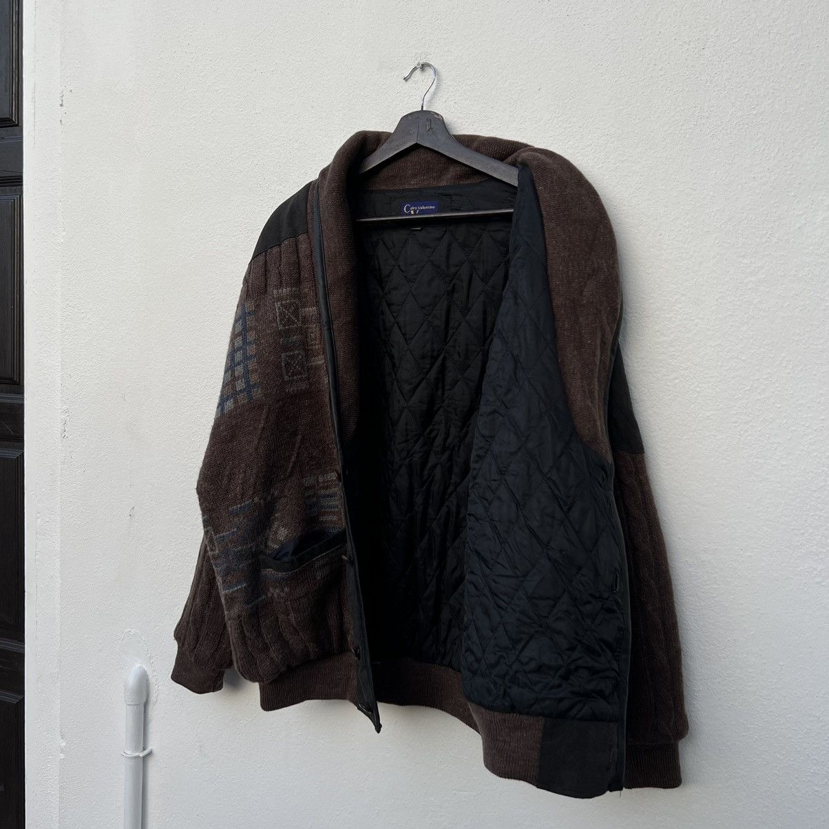 Japanese Brand VINTAGE CALRO VALENTINO PRINTED DESIGN CARDIGAN WOOL Size US L / EU 52-54 / 3 - 14 Thumbnail