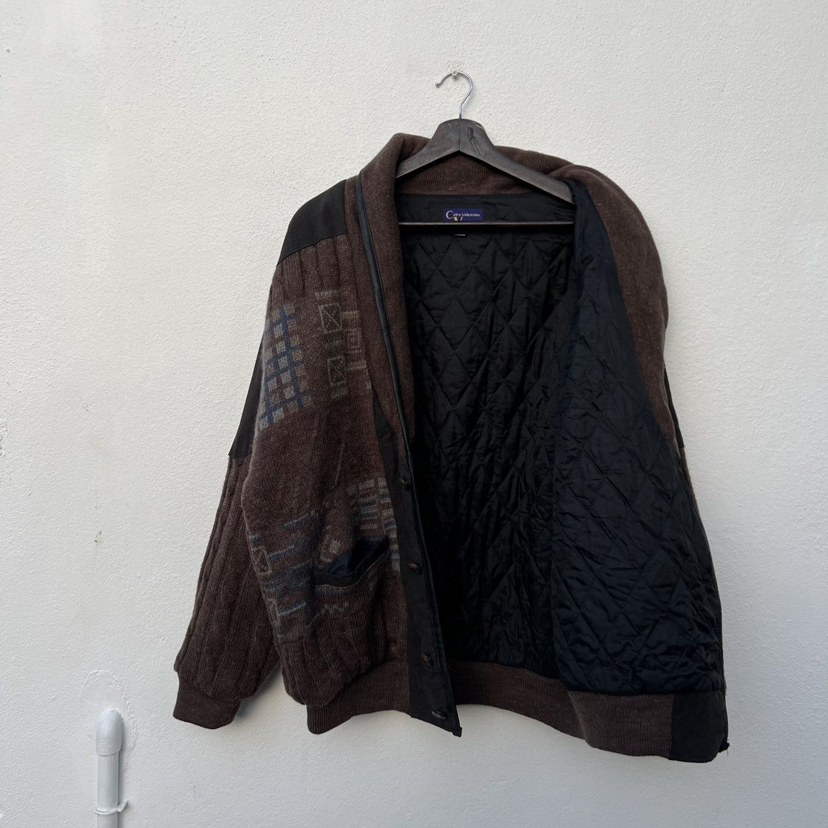 Japanese Brand VINTAGE CALRO VALENTINO PRINTED DESIGN CARDIGAN WOOL Size US L / EU 52-54 / 3 - 13 Thumbnail