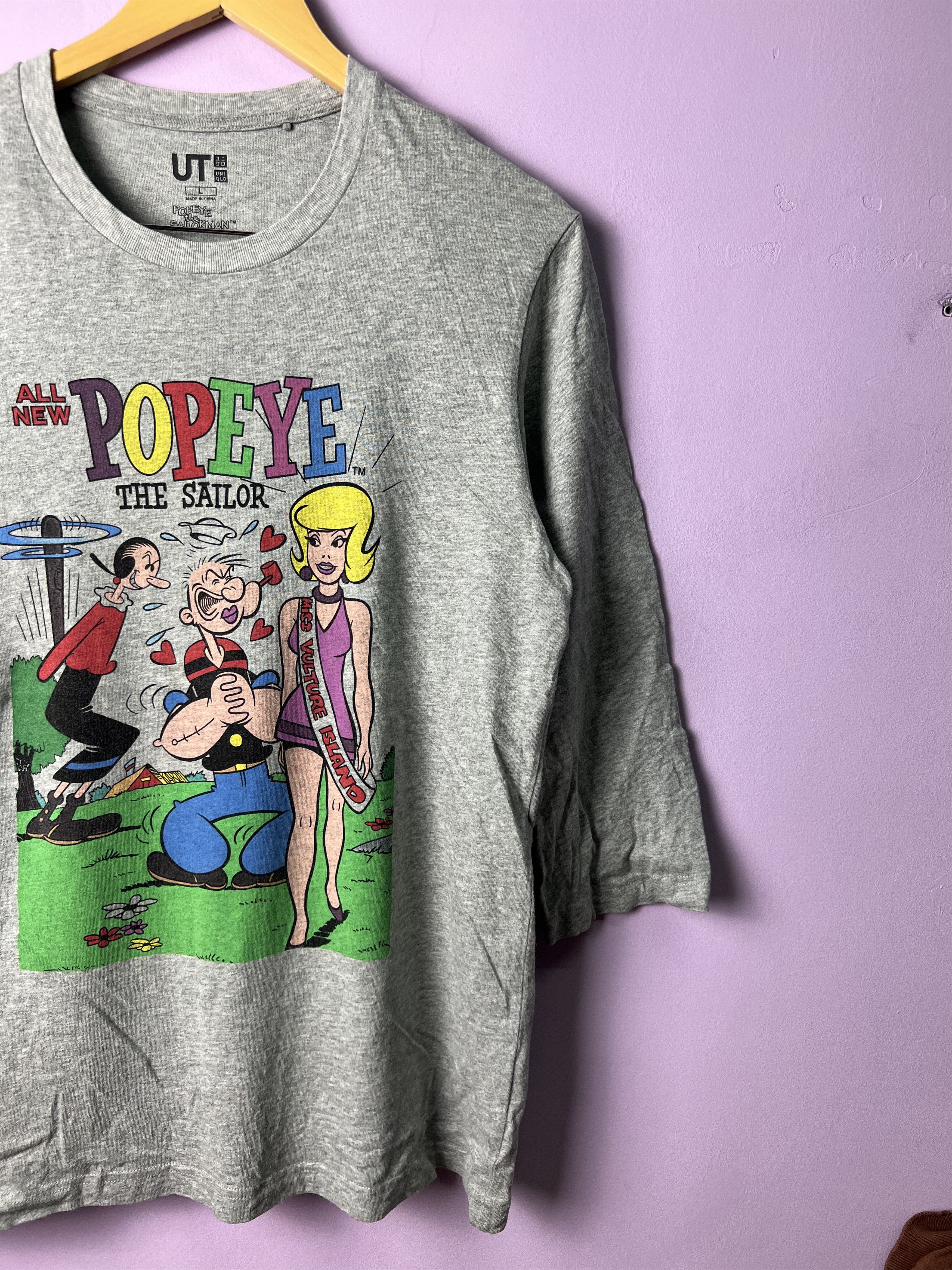 Cartoon Network 🔥Uniqlo Popeye The Sailorman Long Sleeve Tees Size US M / EU 48-50 / 2 - 4 Thumbnail