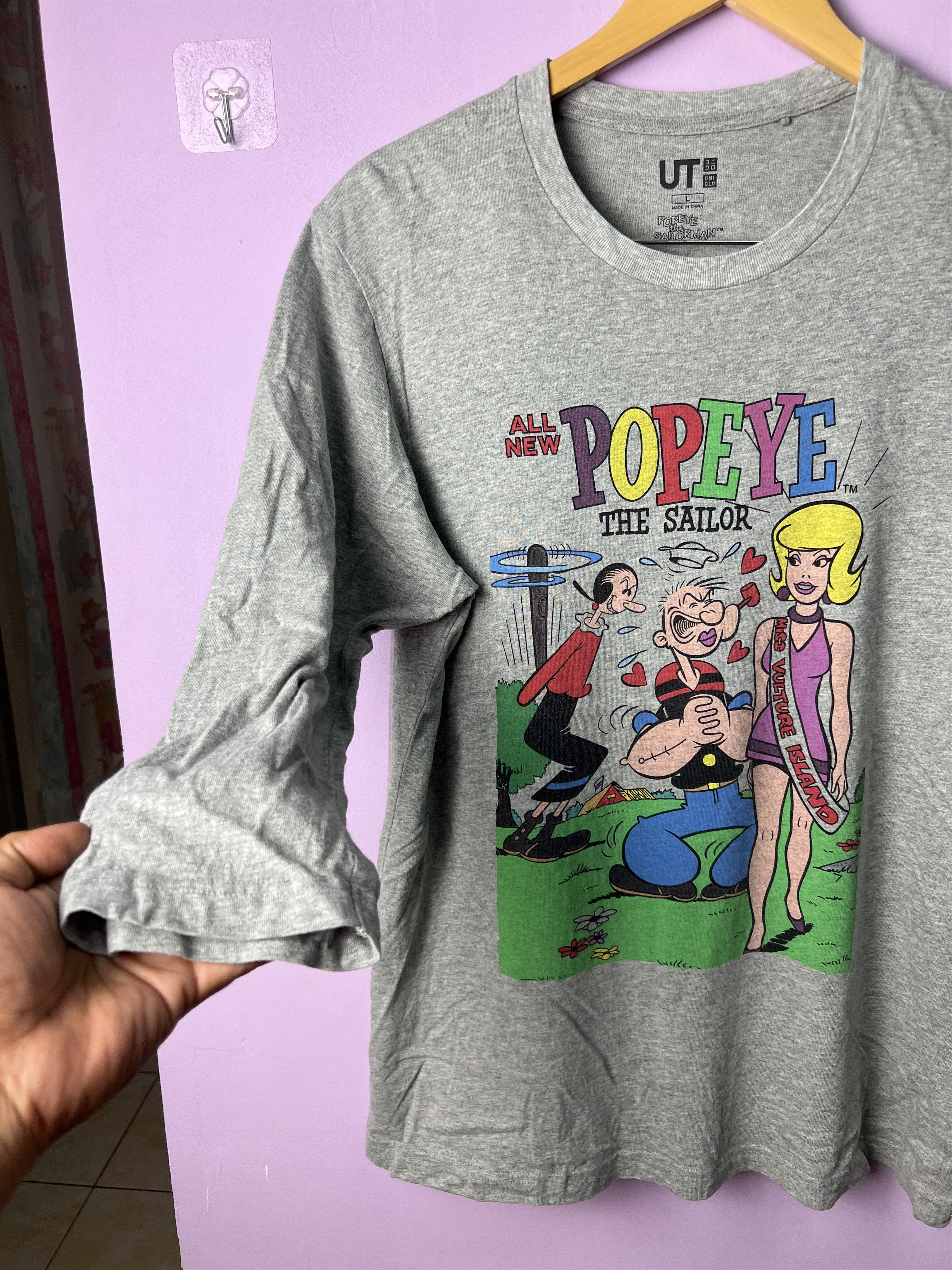 Cartoon Network 🔥Uniqlo Popeye The Sailorman Long Sleeve Tees Size US M / EU 48-50 / 2 - 7 Thumbnail