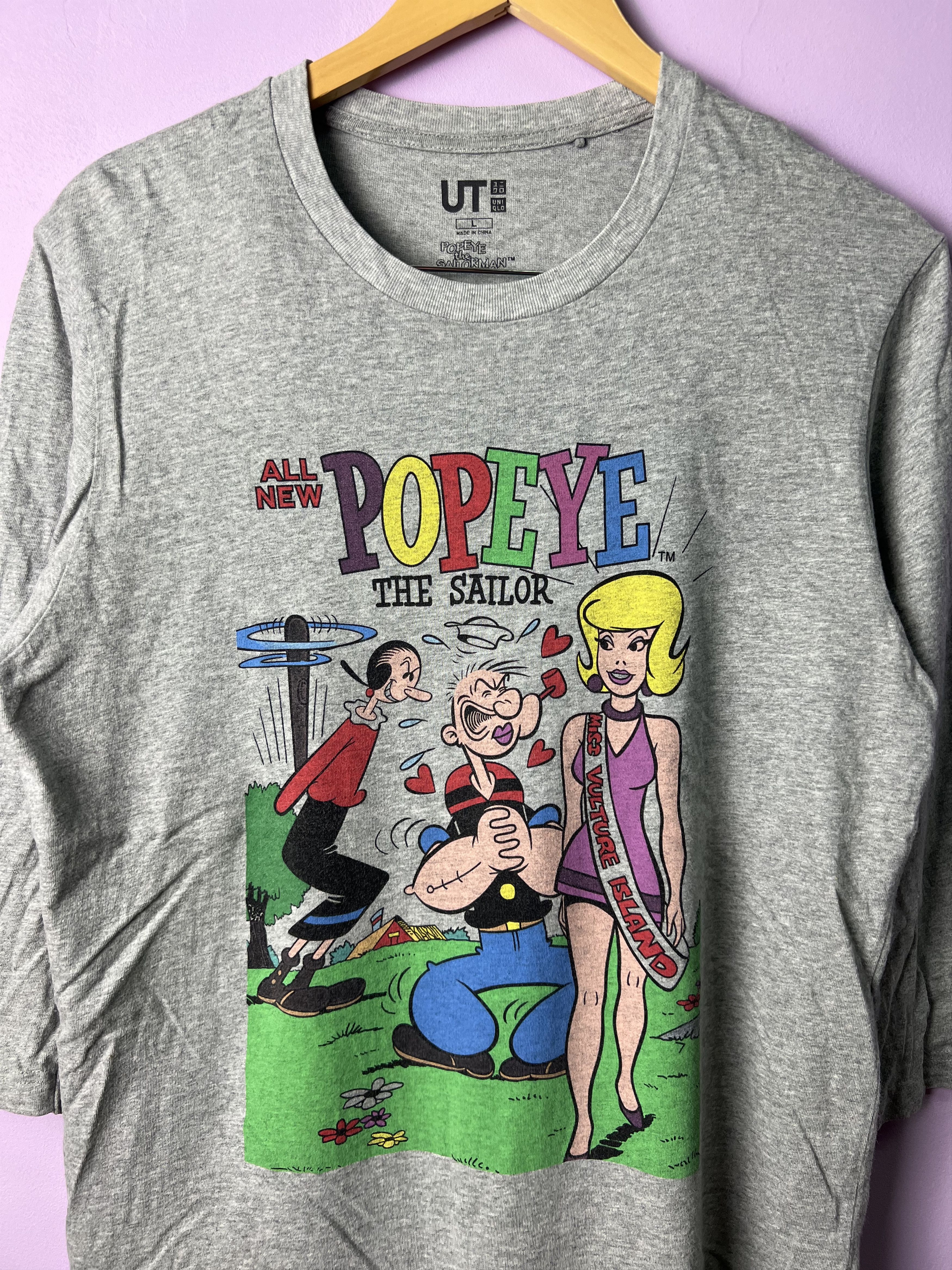 Cartoon Network 🔥Uniqlo Popeye The Sailorman Long Sleeve Tees Size US M / EU 48-50 / 2 - 5 Thumbnail