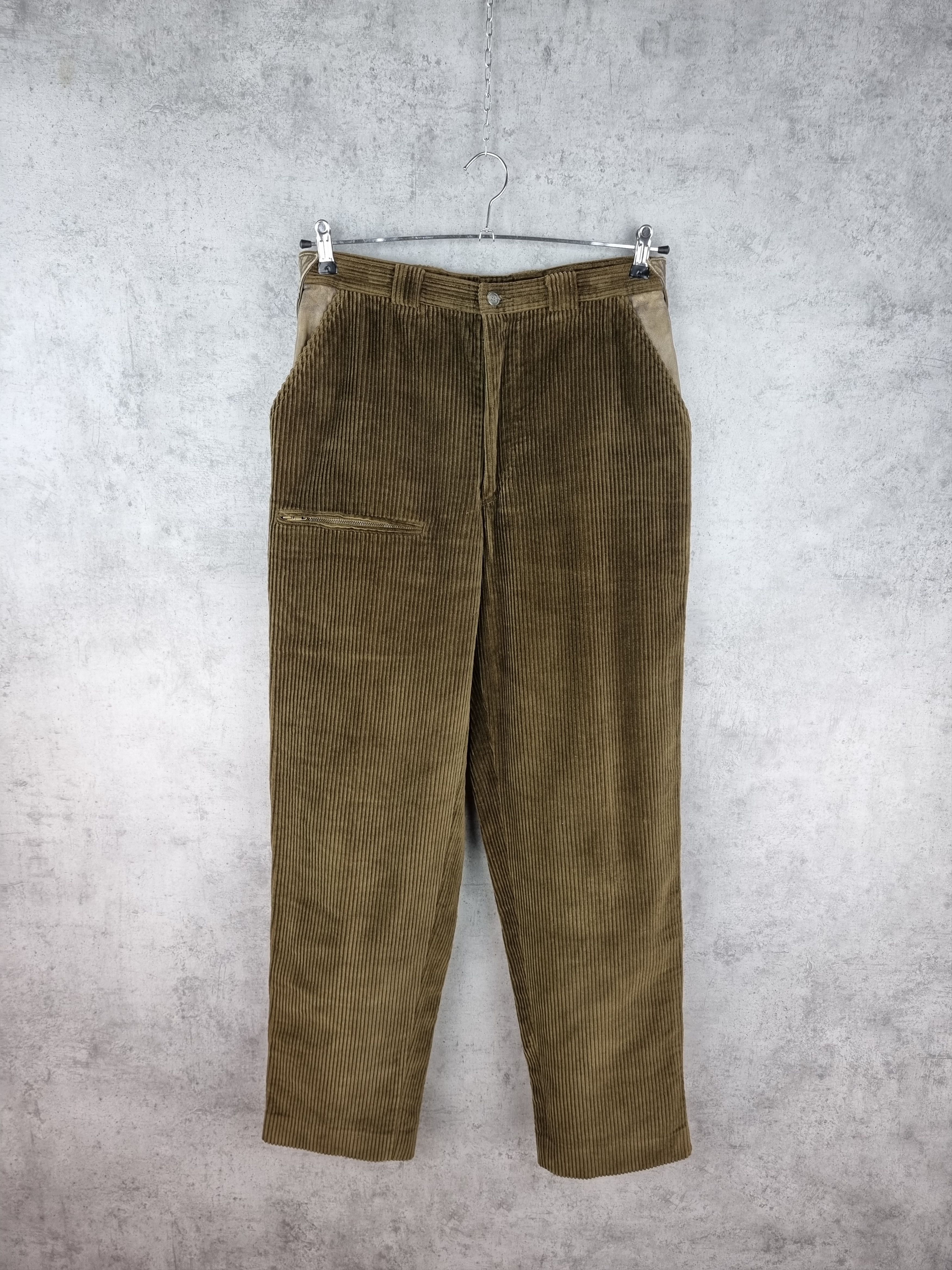 GF Ferre × Gianfranco Ferre 80s Gianfranco Ferre Leather Pockets Corduroy Vintage Pant Size US 32 / EU 48 - 15 Thumbnail