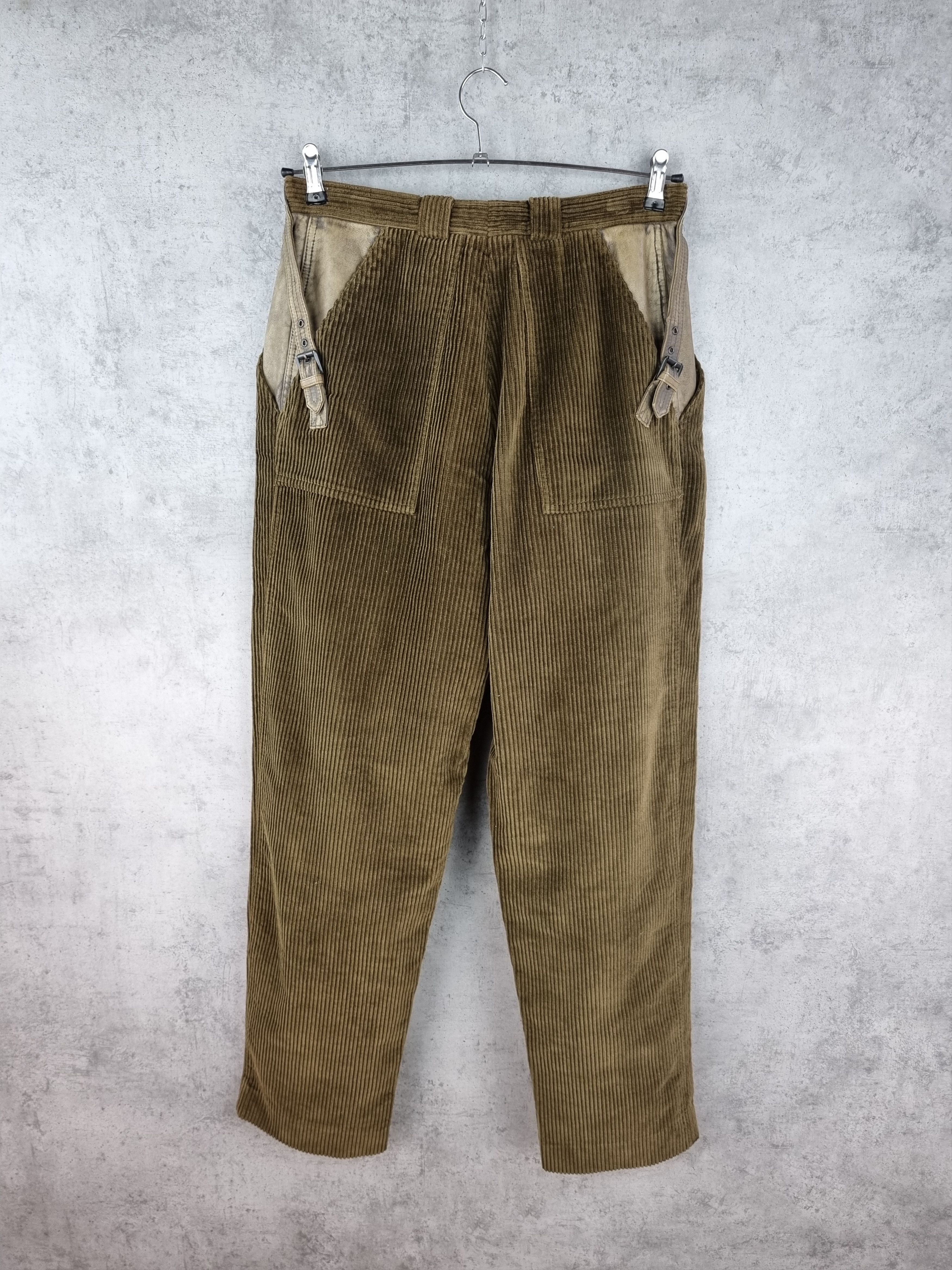 GF Ferre × Gianfranco Ferre 80s Gianfranco Ferre Leather Pockets Corduroy Vintage Pant Size US 32 / EU 48 - 3 Thumbnail