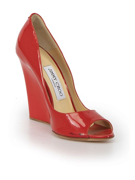 Jimmy Choo Red Patent Leather Peep Toe Wedges Grailed 6270