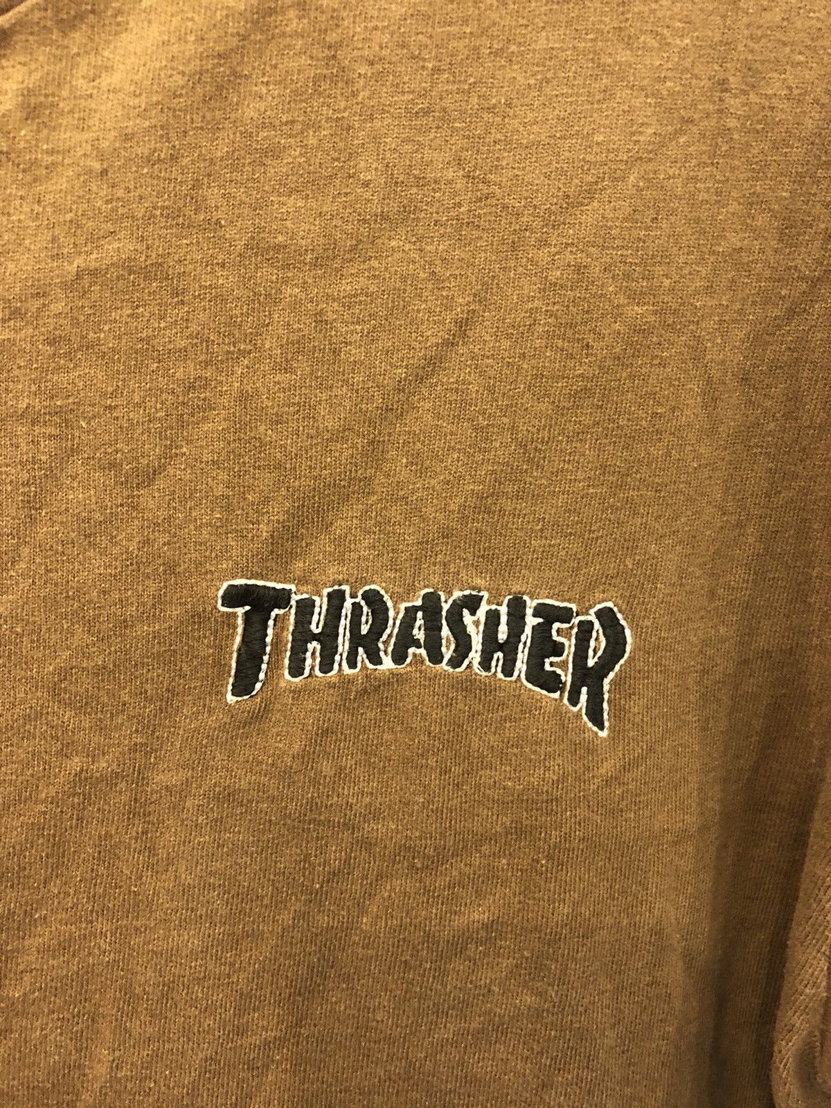 image of Thrasher Skateboards T Shirt in Brown, Men's (Size Medium)