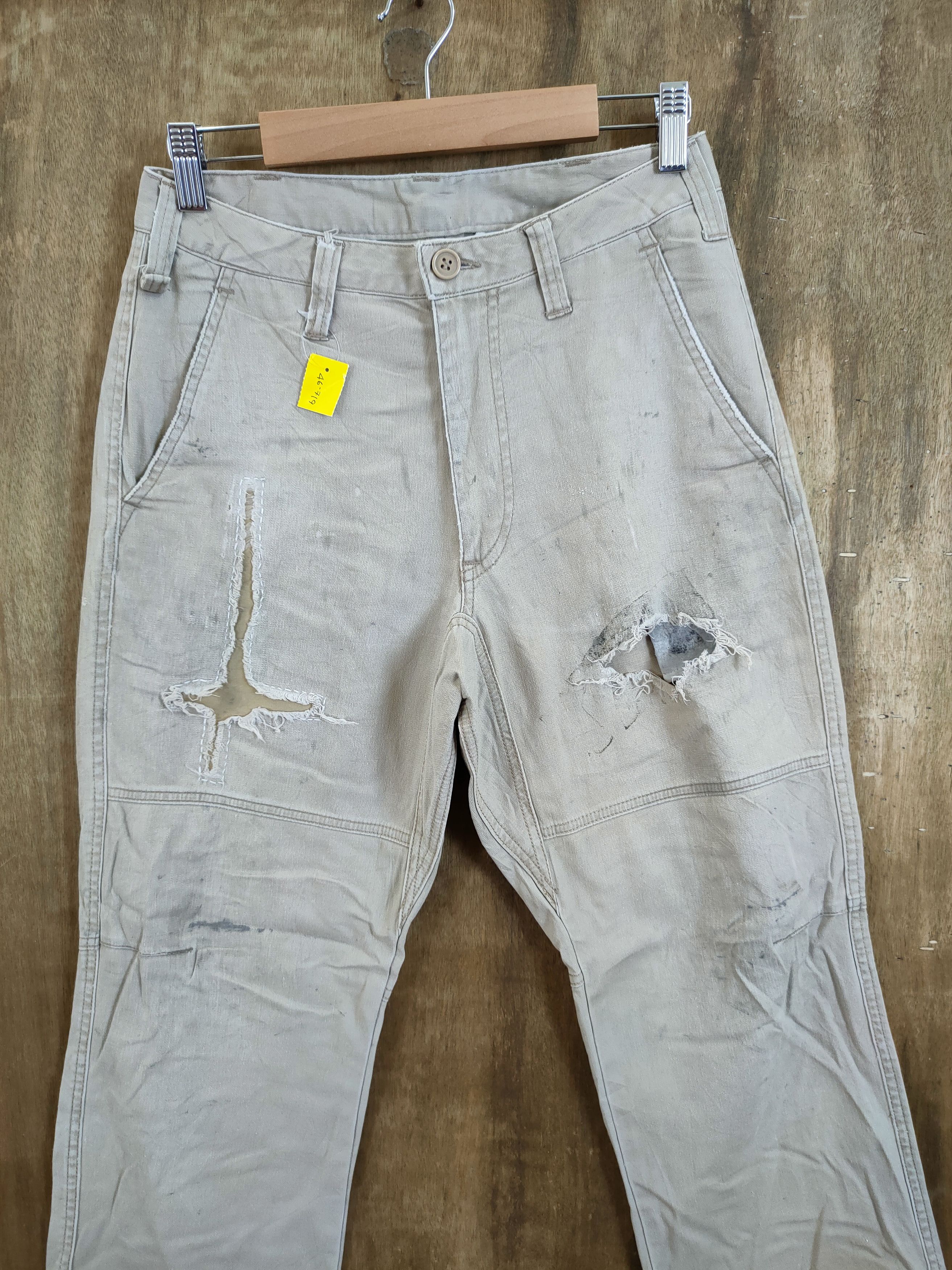 Japanese Brand DL Japan patchwork dirty thrashed worn cargo pants #46-719 Size US 29 - 4 Thumbnail
