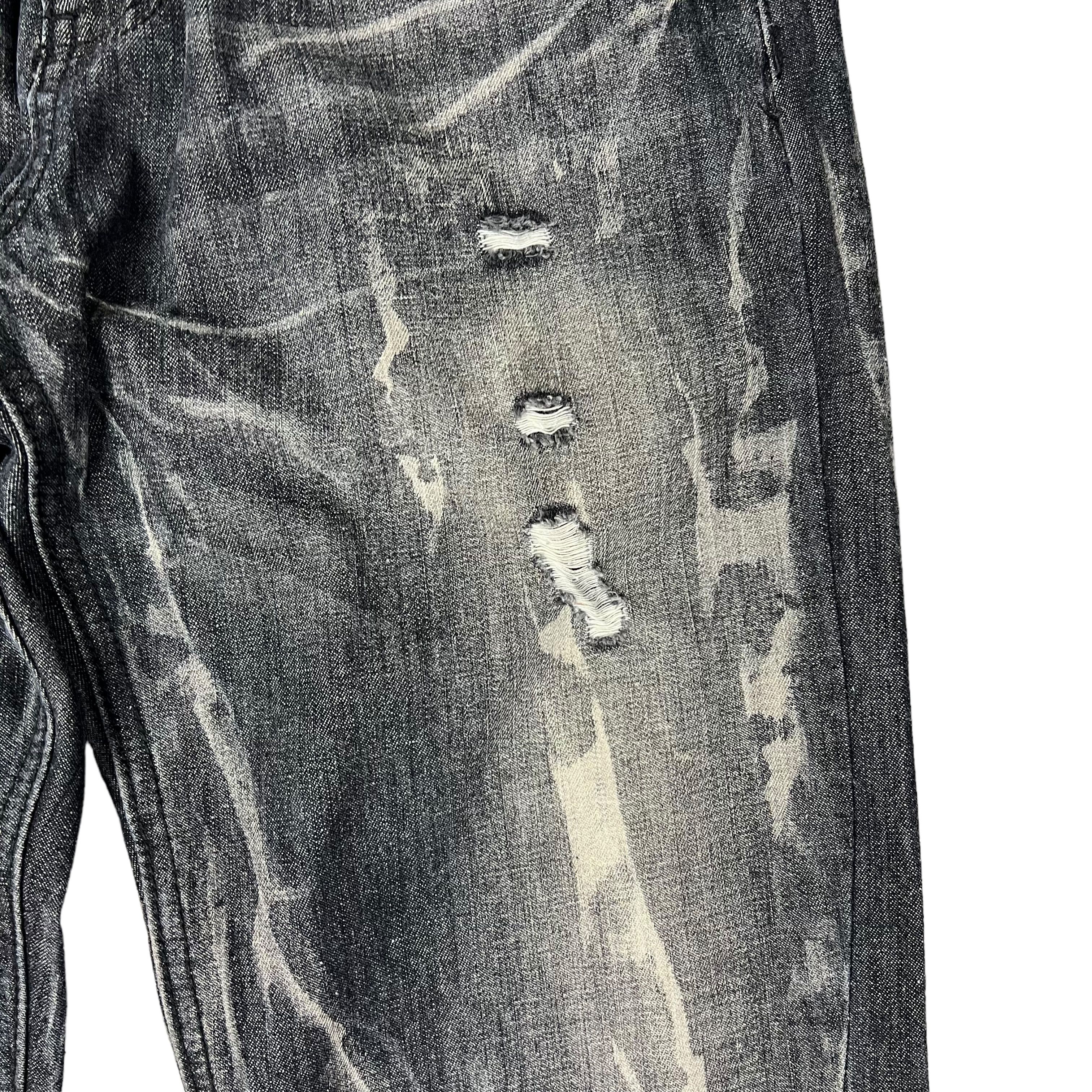Japanese Brand × Seditionaries Black Baccara Gothic Punk Distressed Flared Ripped Denim Size US 32 / EU 48 - 5 Thumbnail
