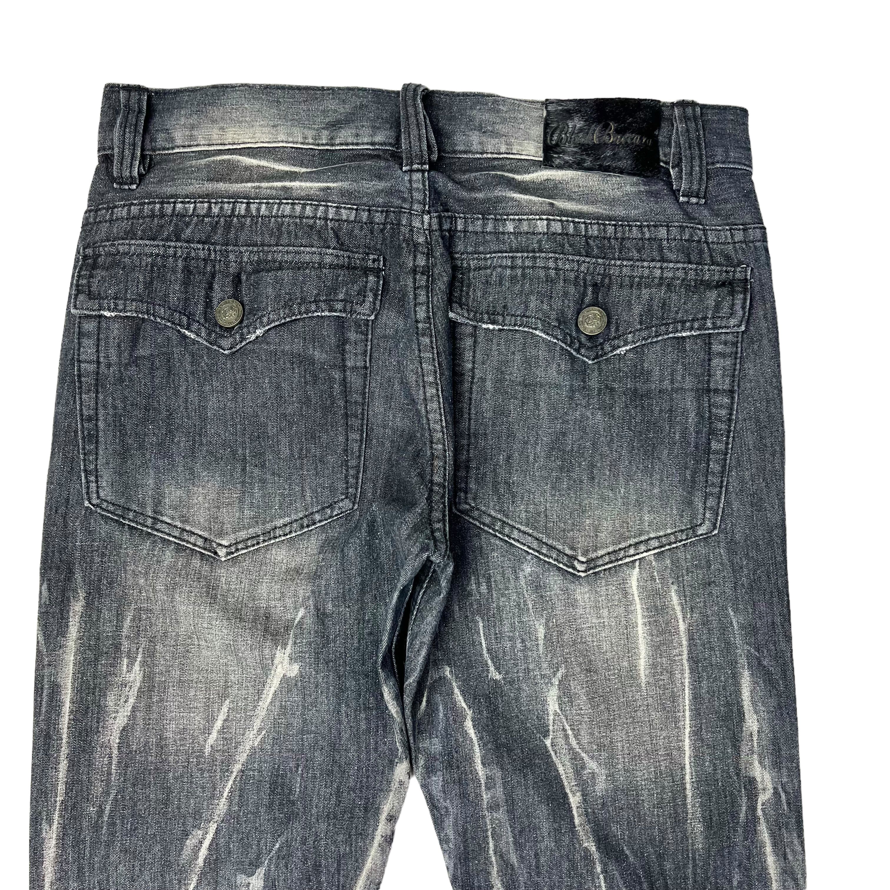 Japanese Brand × Seditionaries Black Baccara Gothic Punk Distressed Flared Ripped Denim Size US 32 / EU 48 - 4 Thumbnail