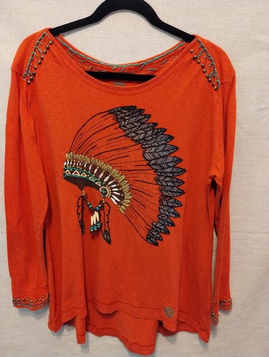 Double D Ranch 100% Cotton Indian Head Dress Long Sleeve T-Shirt | Grailed