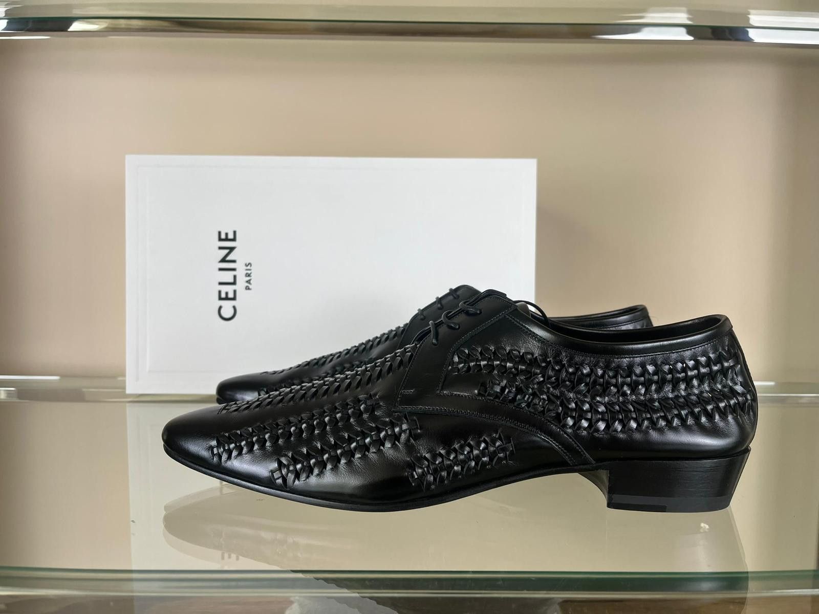 image of Celine Braided Derby Boots Shoes In Black, Men's (Size 11)