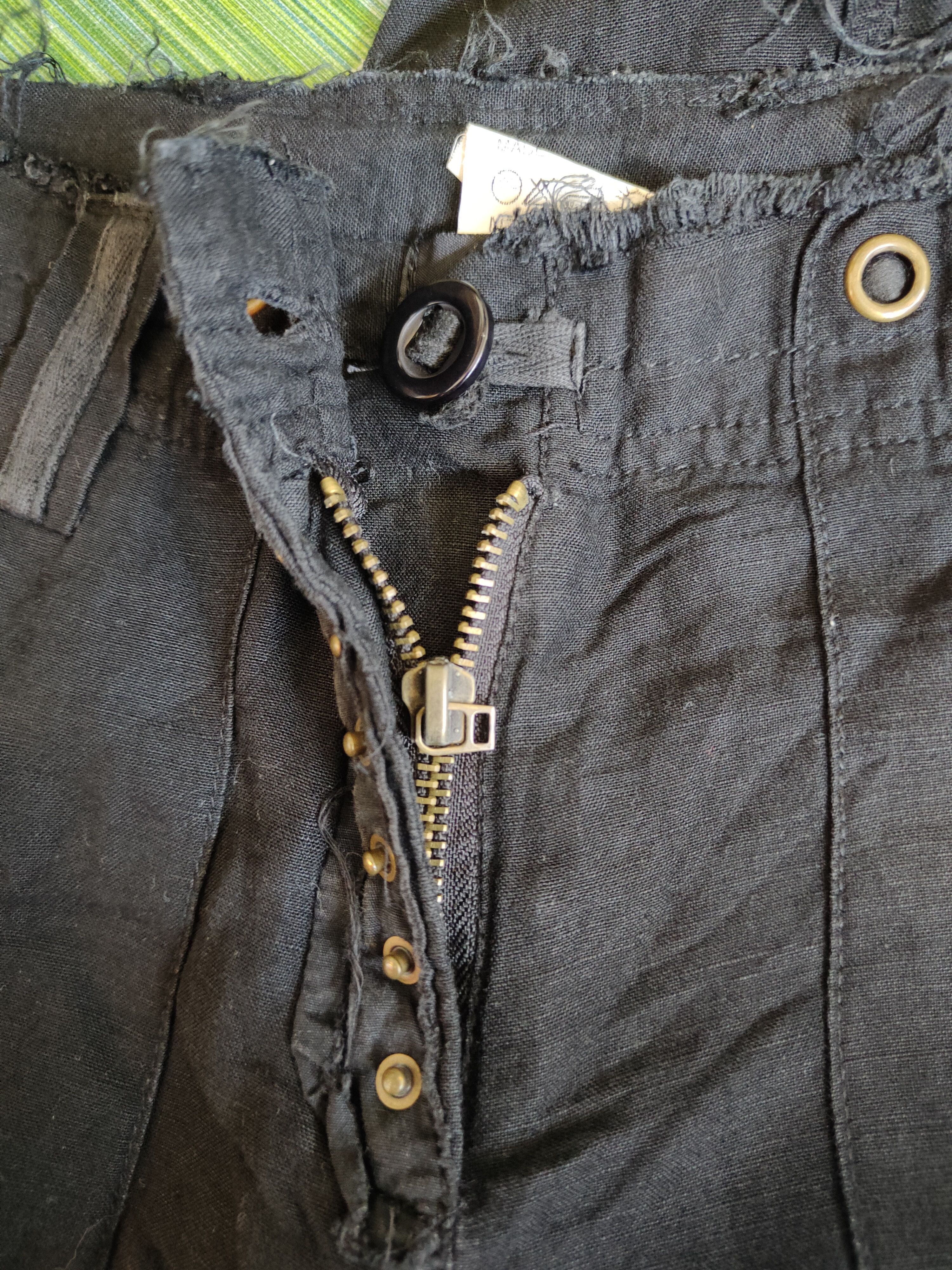 Japanese Brand Nouvangcée Black Multipocket Thin Cargo Pants #S789 Size 29" - 12 Thumbnail