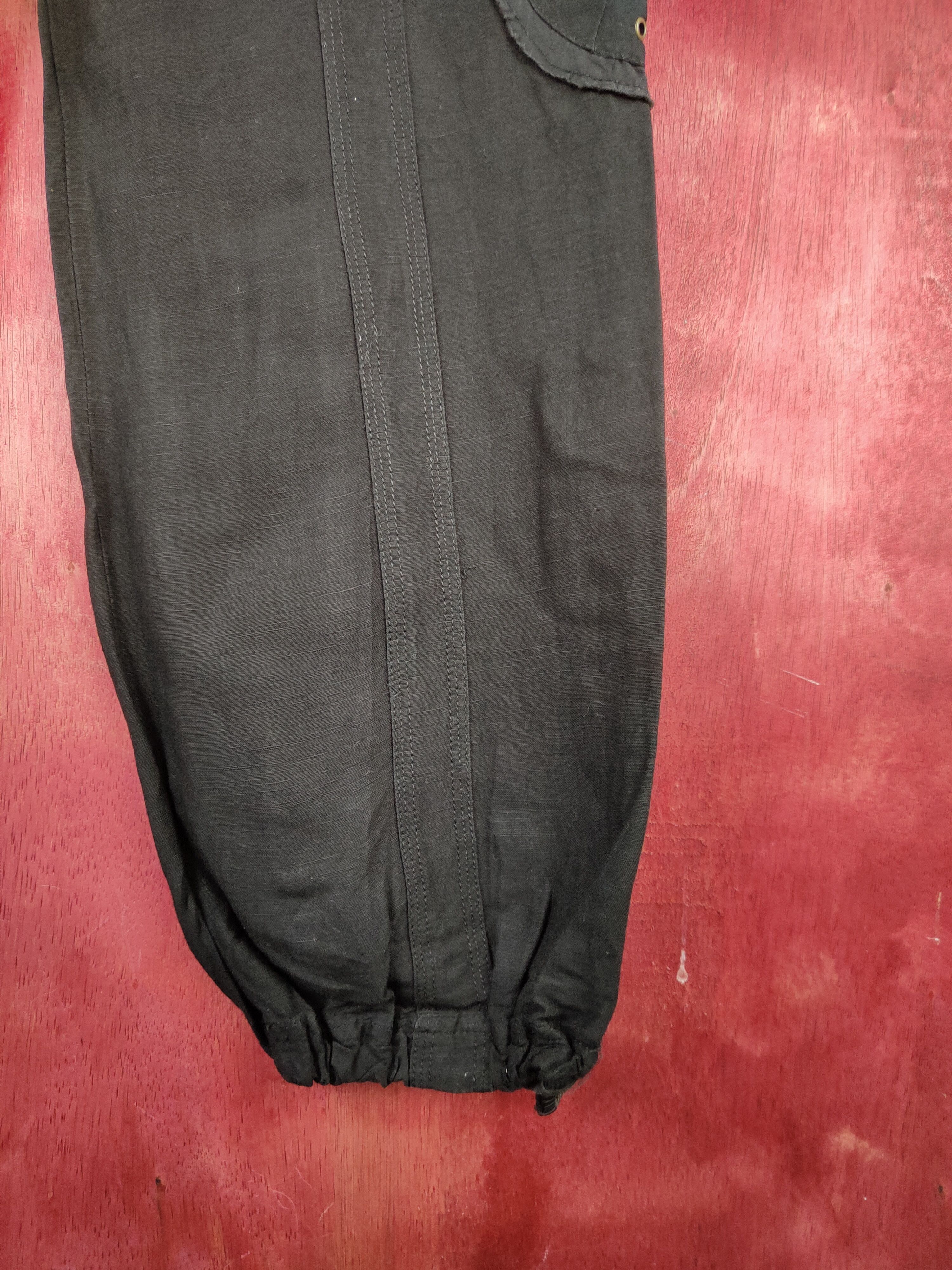 Japanese Brand Nouvangcée Black Multipocket Thin Cargo Pants #S789 Size 29" - 11 Thumbnail