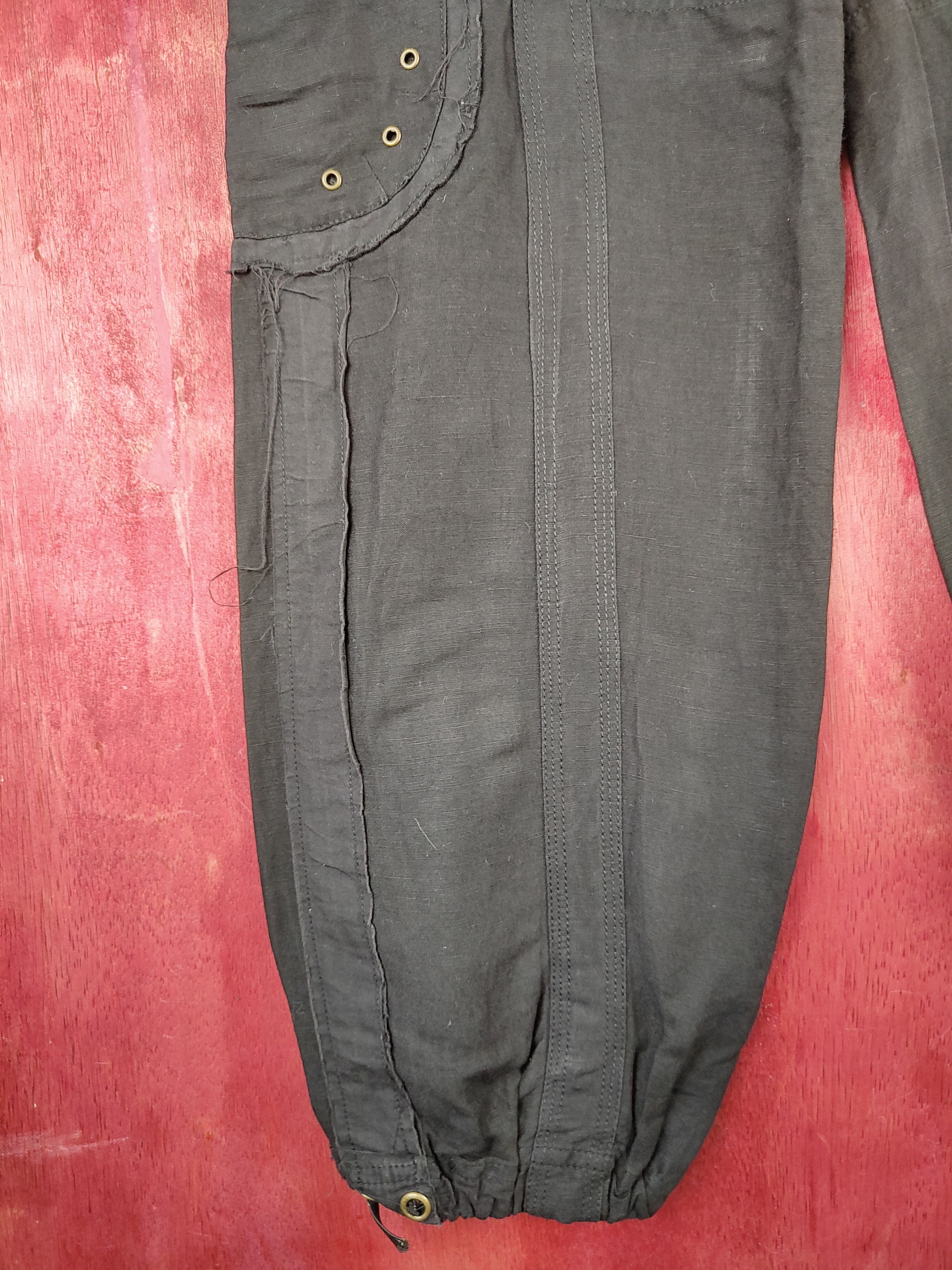 Japanese Brand Nouvangcée Black Multipocket Thin Cargo Pants #S789 Size 29" - 4 Thumbnail