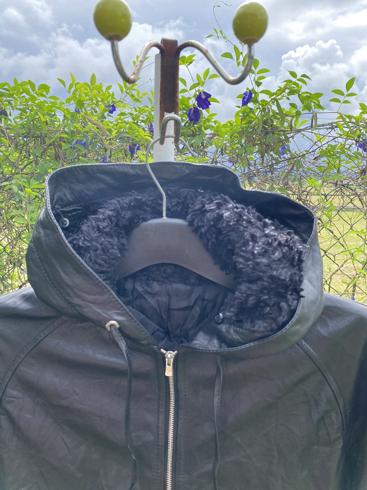ABAHOUSE Abahouse Sheep Leather Jacket Hood Fur Racoon Size US M / EU 48-50 / 2 - 11 Thumbnail