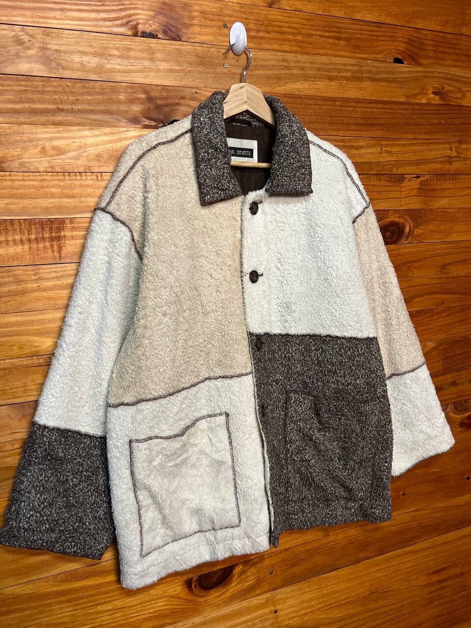 Japanese Brand DUAL OBJECTS PATCHWORK FLEECE JACKET Size US M / EU 48-50 / 2 - 2 Thumbnail