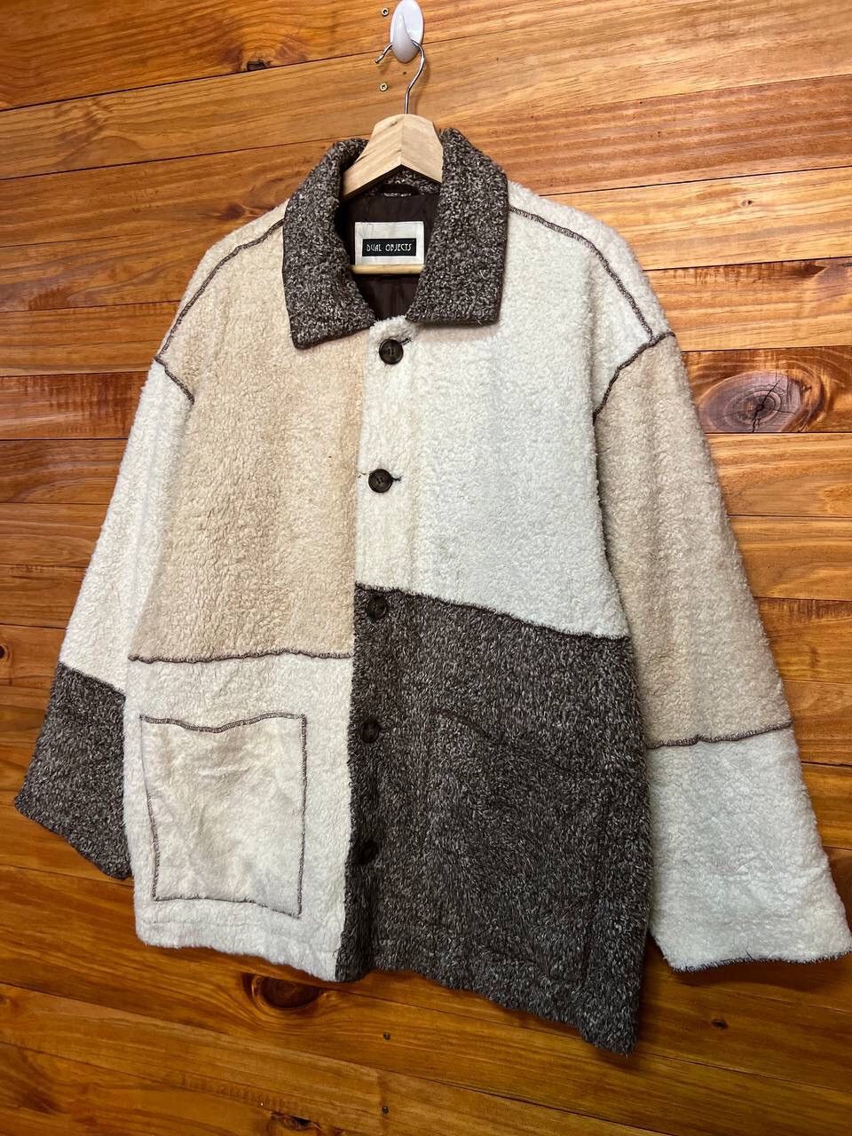 Japanese Brand DUAL OBJECTS PATCHWORK FLEECE JACKET Size US M / EU 48-50 / 2 - 3 Thumbnail