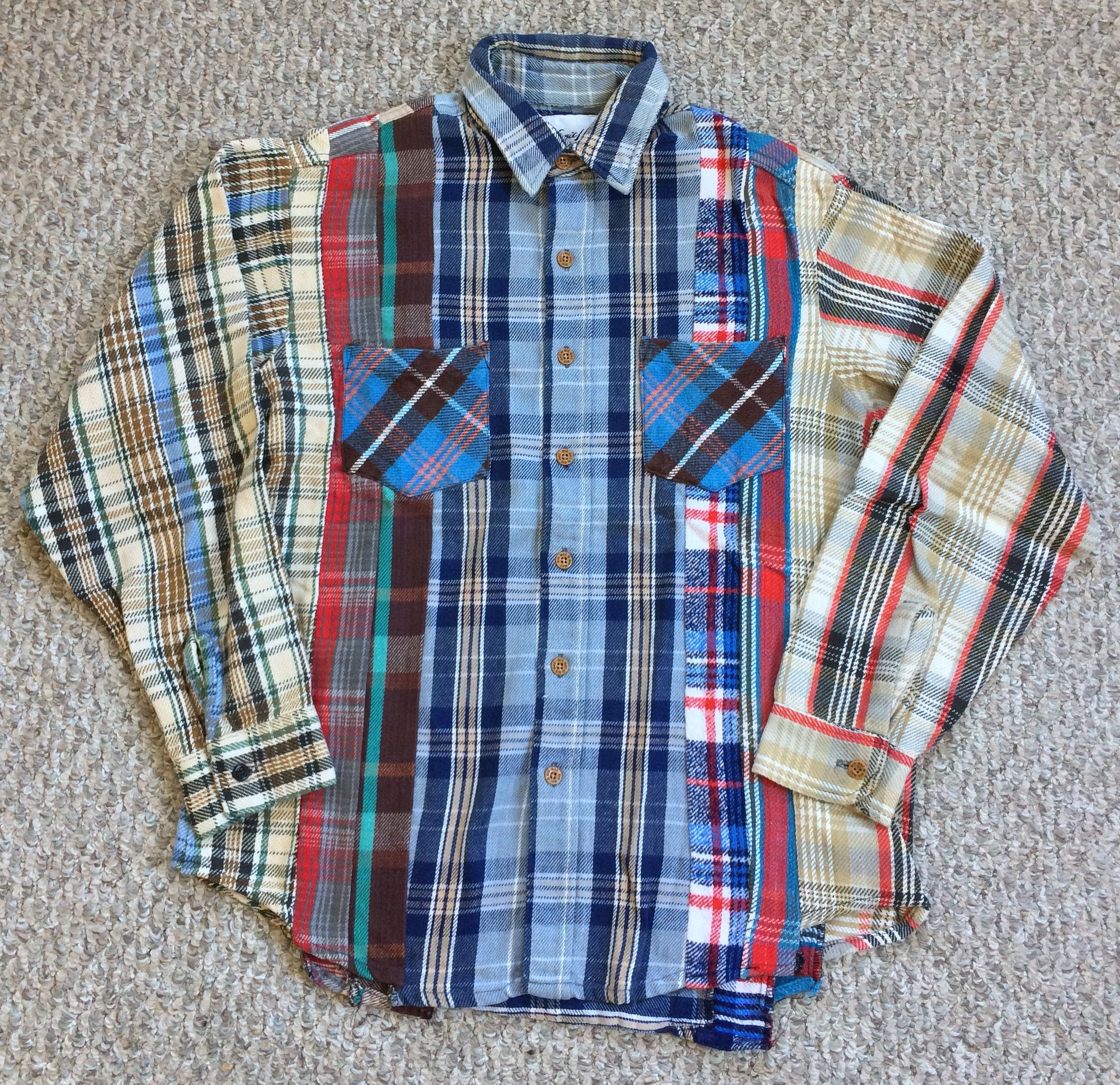 image of Needles x Sonic Lab Early 7 Cut Extra-Thick Rebuild Flannel! in Mix, Men's (Size Small)