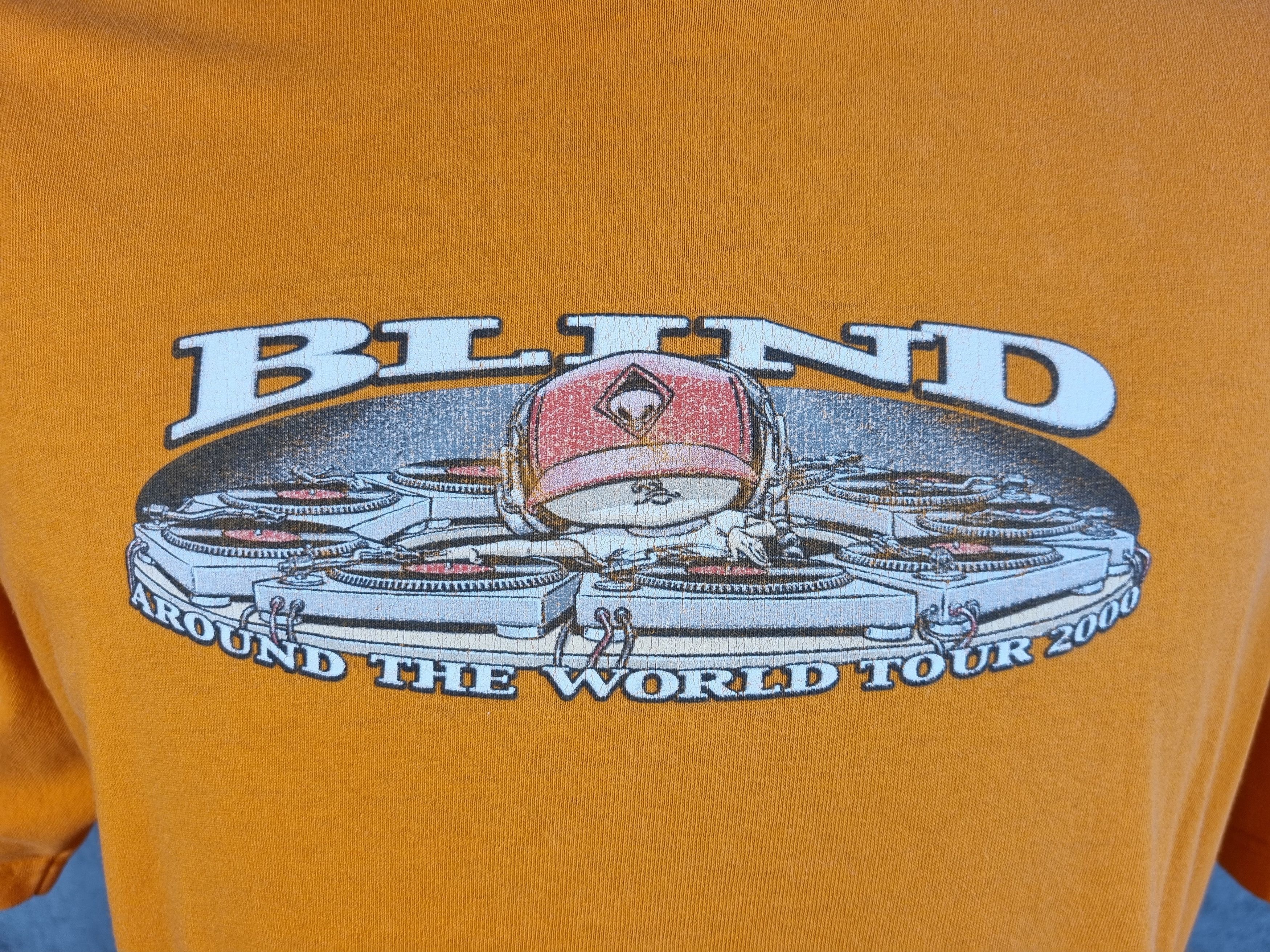 Hook-Ups × Only The Blind × Powell Peralta 90s Blind Around the World Tour 2000 Made in USA Tee Shirt Size US L / EU 52-54 / 3 - 5 Thumbnail