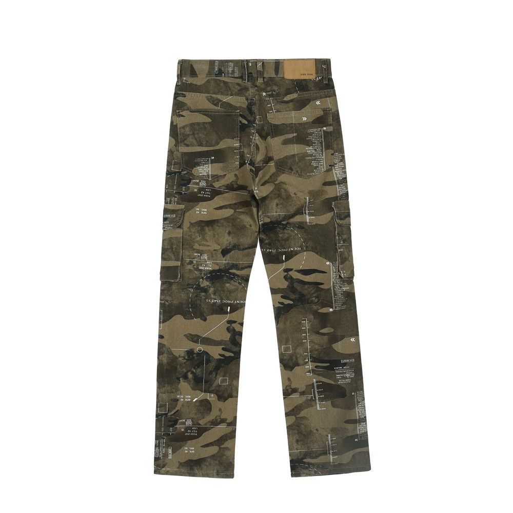 pattern cargo distressed camo pants