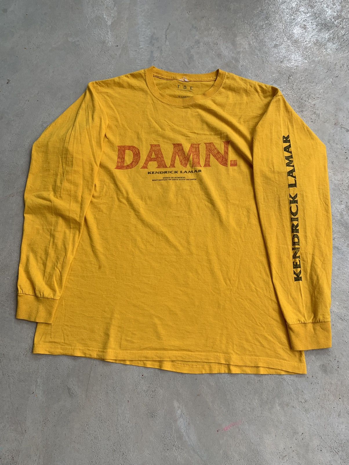 image of American Apparel x Kendrick Lamar Bindingofferkendrick Lamar Damn 2017 in Yellow, Men's (Size XL)