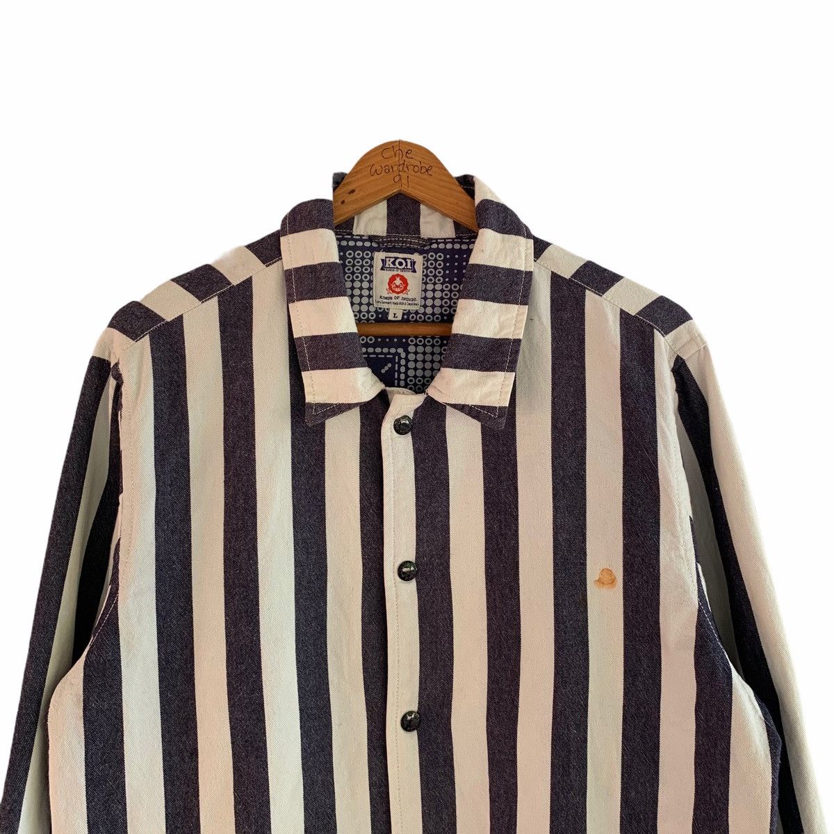 Indigo King Of Indigo Striped Prisoner Pattern Jacket Size US L / EU 52-54 / 3 - 4 Thumbnail
