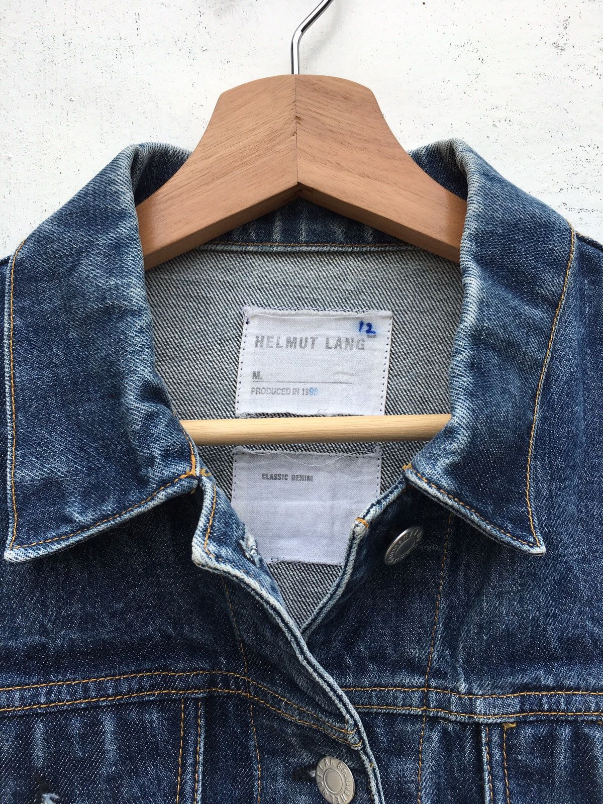 90s 本人期 HELMUT LANG vintage denim Vintage Archive Helmut Lang Distressed Jeans Size 32 Blue