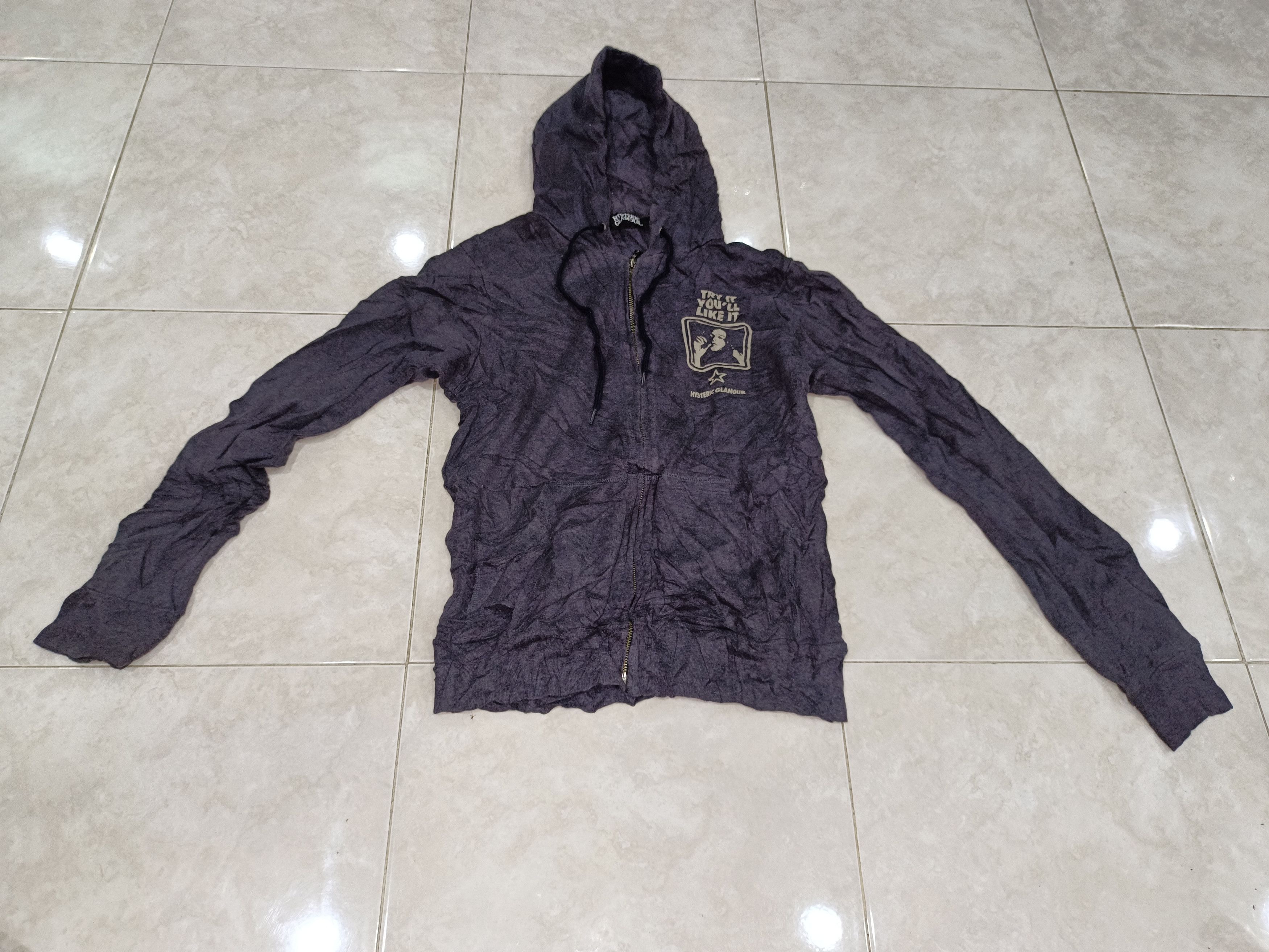 image of Hysteric Glamour Sweatshirt Hoodie in Grey, Men's (Size Medium)