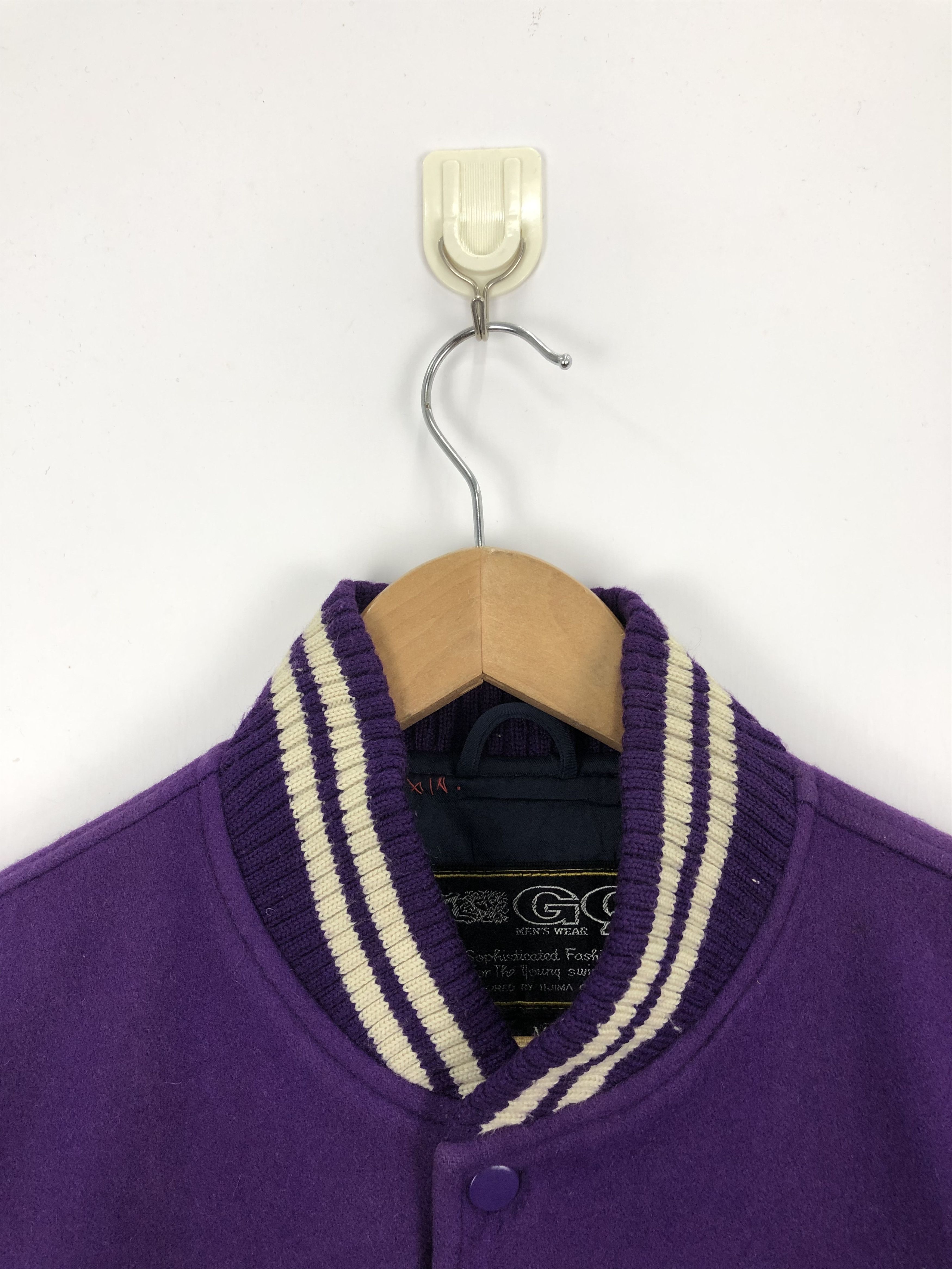 Japanese Brand × Vintage Vintage Japanese Brand Wool Varsity Jacket Purple Size US M / EU 48-50 / 2 - 4 Thumbnail