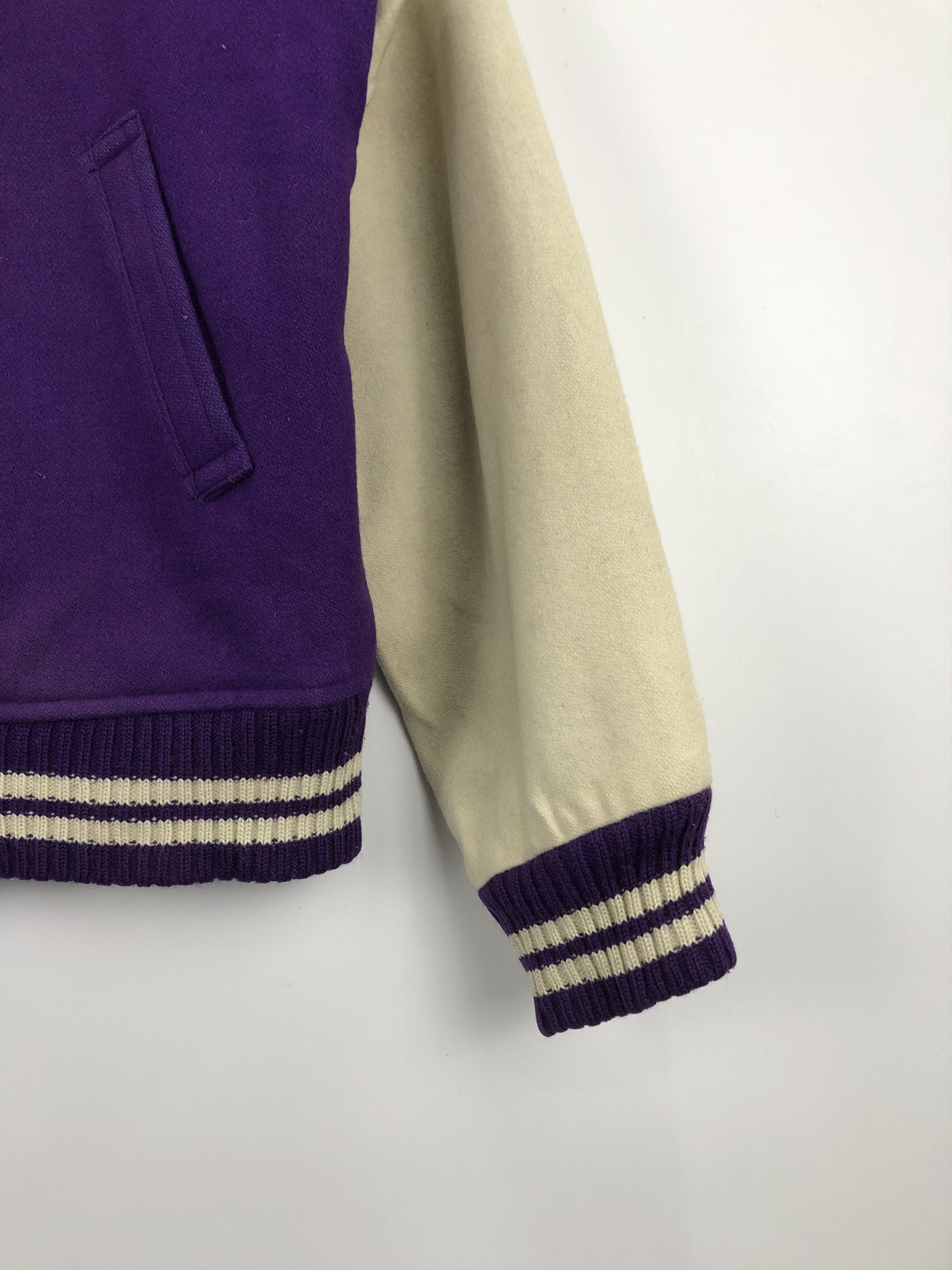 Japanese Brand × Vintage Vintage Japanese Brand Wool Varsity Jacket Purple Size US M / EU 48-50 / 2 - 3 Thumbnail