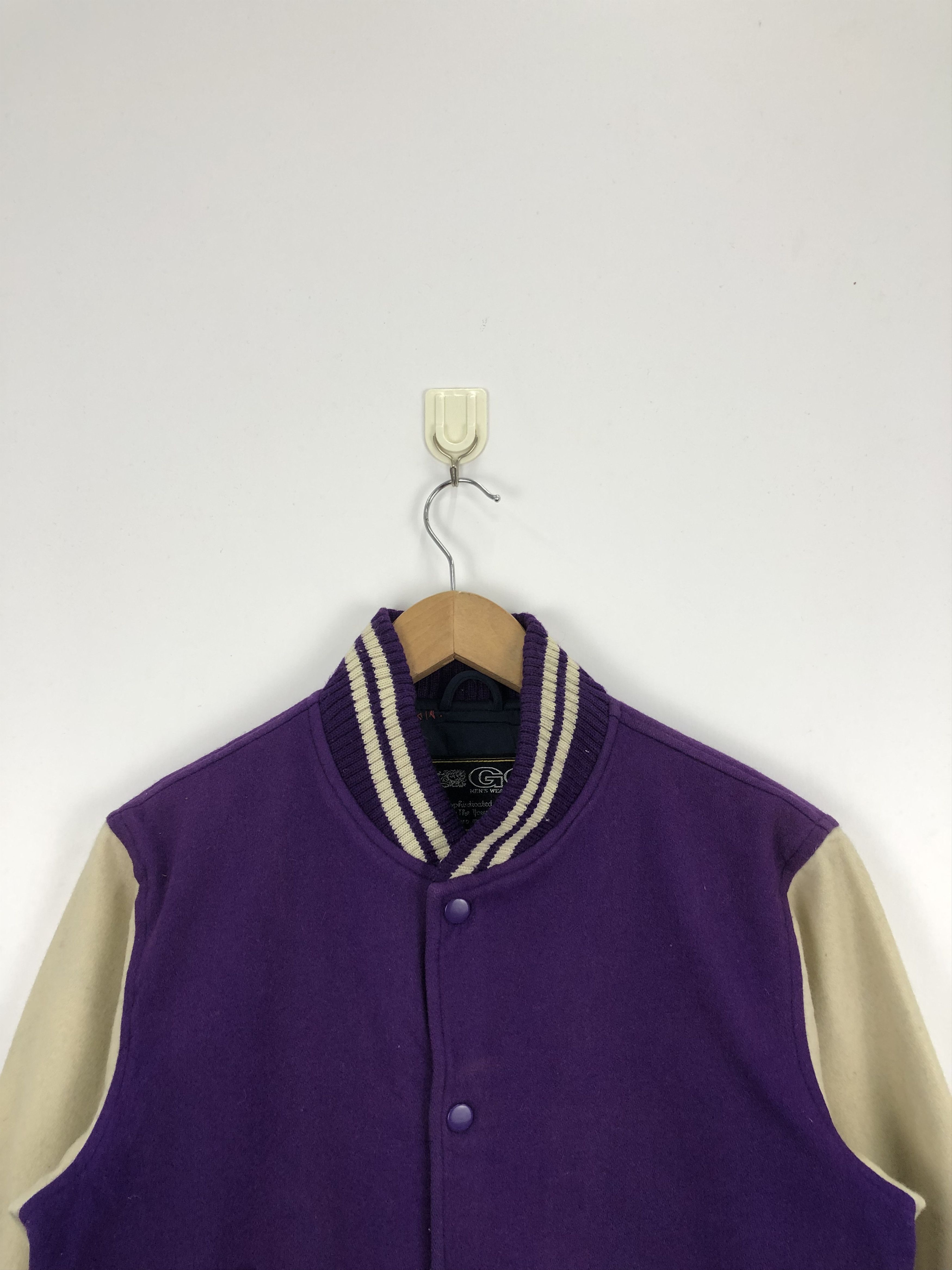 Japanese Brand × Vintage Vintage Japanese Brand Wool Varsity Jacket Purple Size US M / EU 48-50 / 2 - 2 Thumbnail