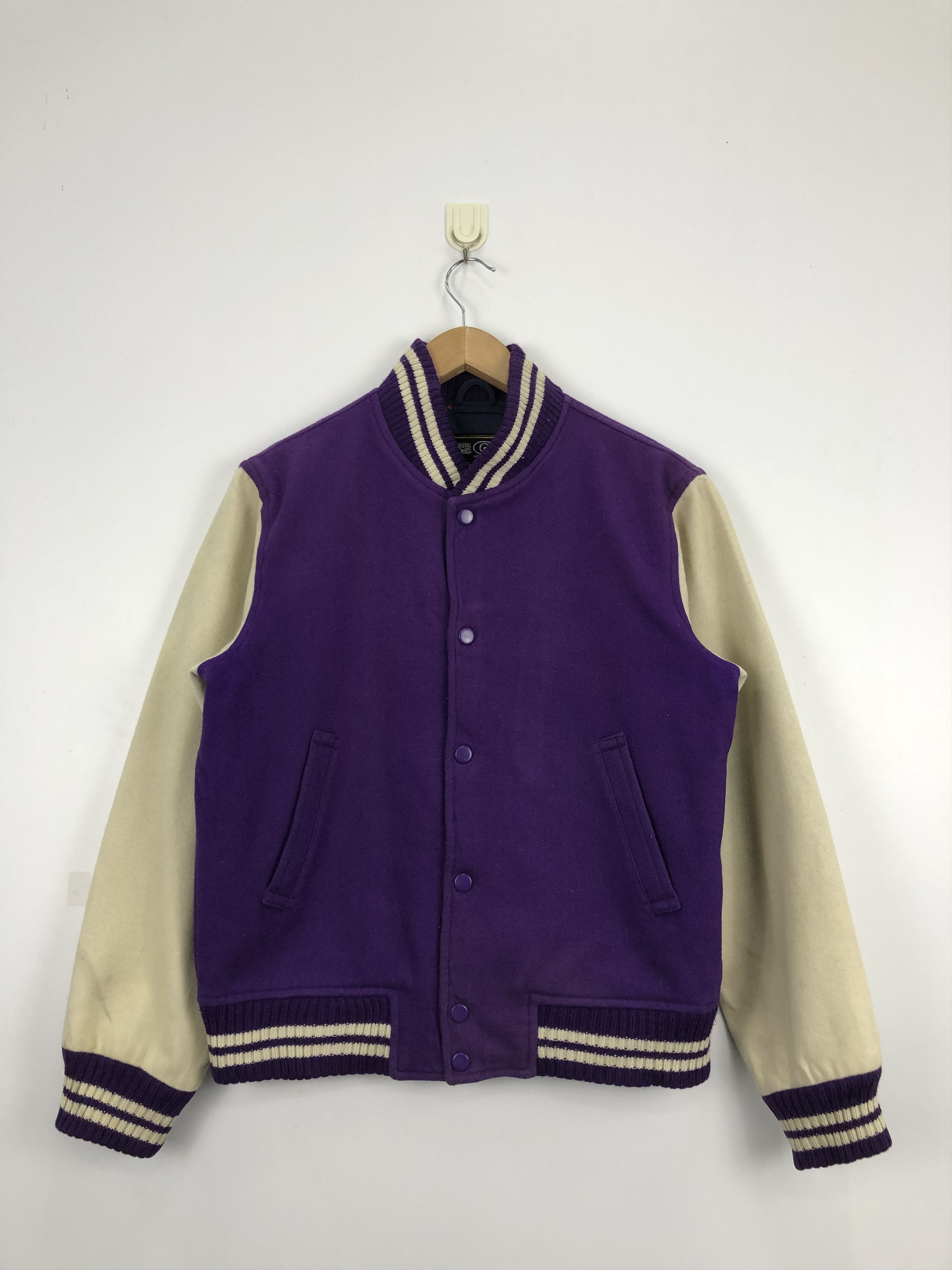 Japanese Brand × Vintage Vintage Japanese Brand Wool Varsity Jacket Purple Size US M / EU 48-50 / 2 - 1 Thumbnail