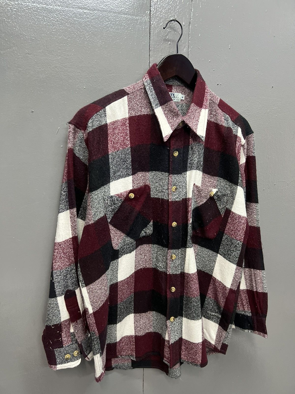 Japanese Brand WORK PLANT WOOL PLAID BUTTON UP SHIRT Size US M / EU 48-50 / 2 - 2 Thumbnail