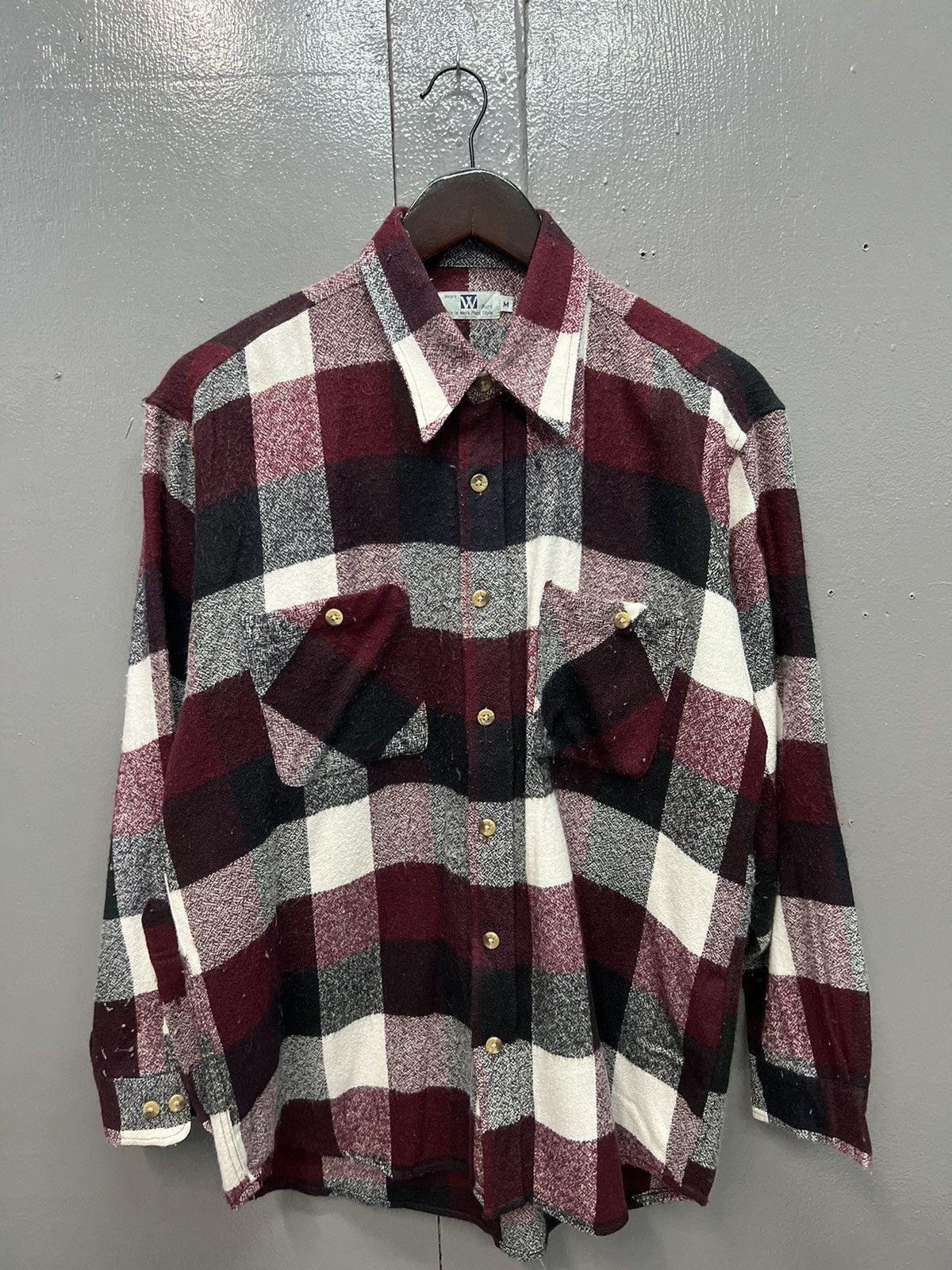 Japanese Brand WORK PLANT WOOL PLAID BUTTON UP SHIRT Size US M / EU 48-50 / 2 - 1 Thumbnail
