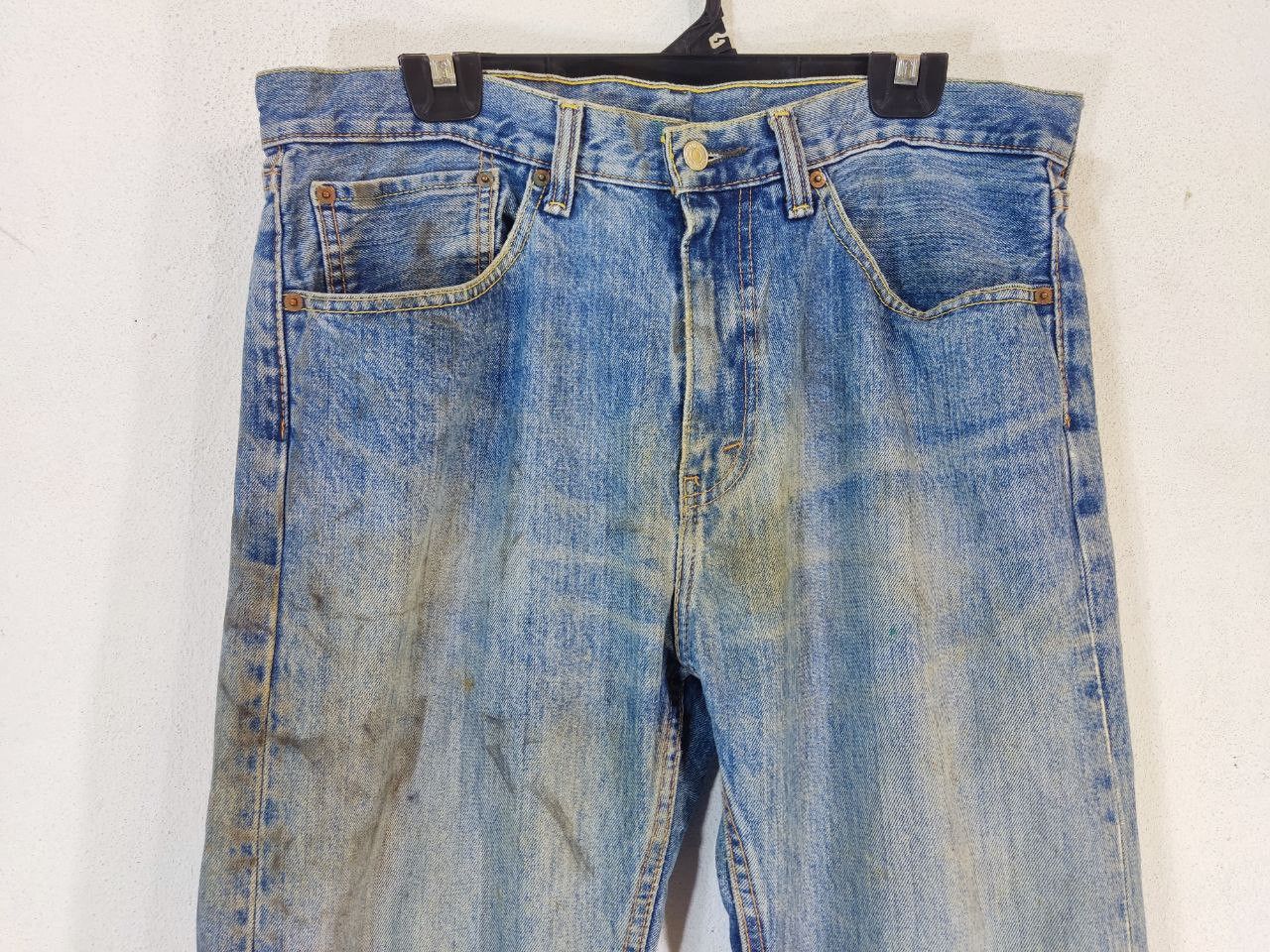 Levi's levis 505 relaxed fit distressed denim Size US 37 - 11 Thumbnail