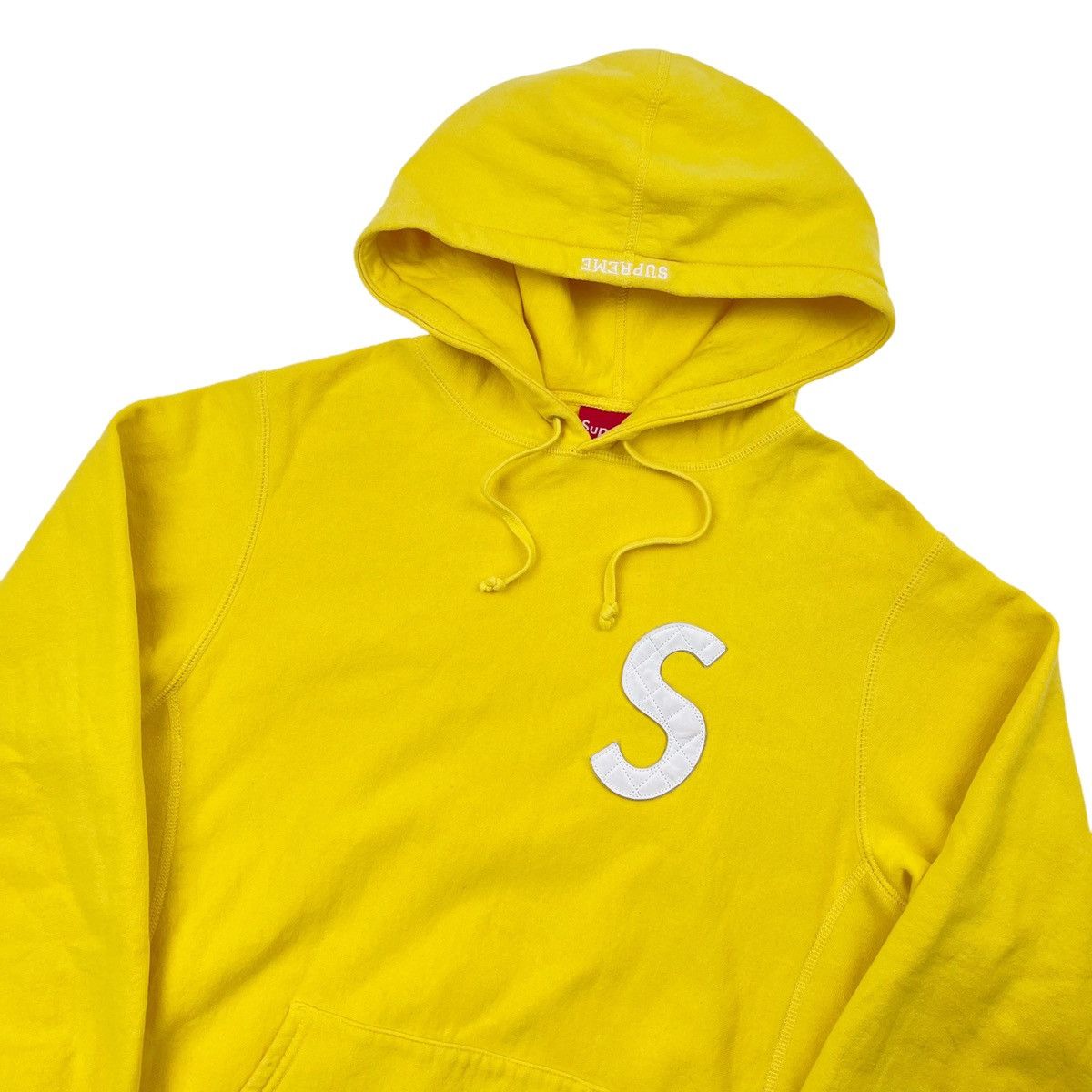 Supreme Supreme Leather S Logo Yellow Hoodie Size US M / EU 48-50 / 2 - 1 Thumbnail