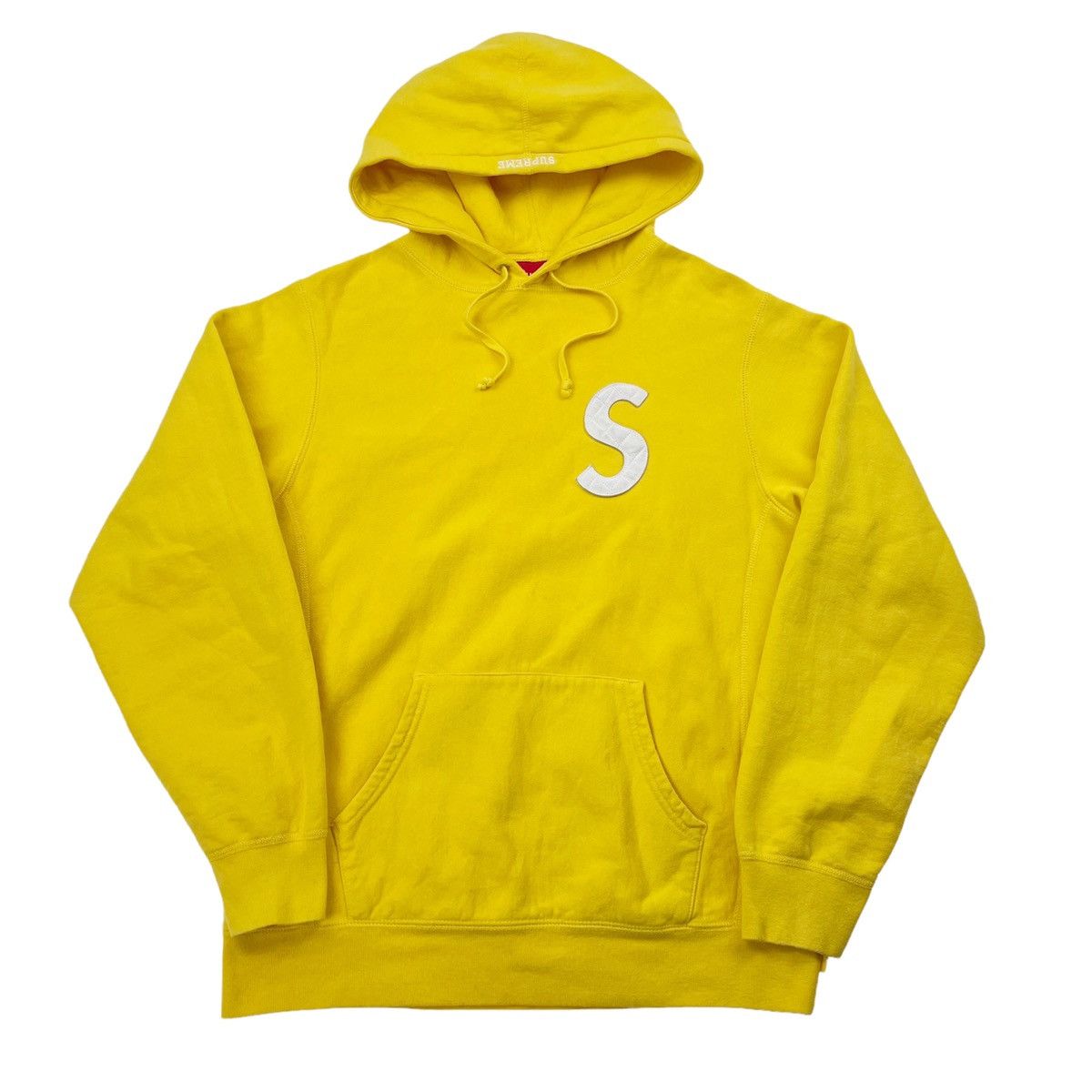 Supreme Supreme Leather S Logo Yellow Hoodie Size US M / EU 48-50 / 2 - 2 Thumbnail