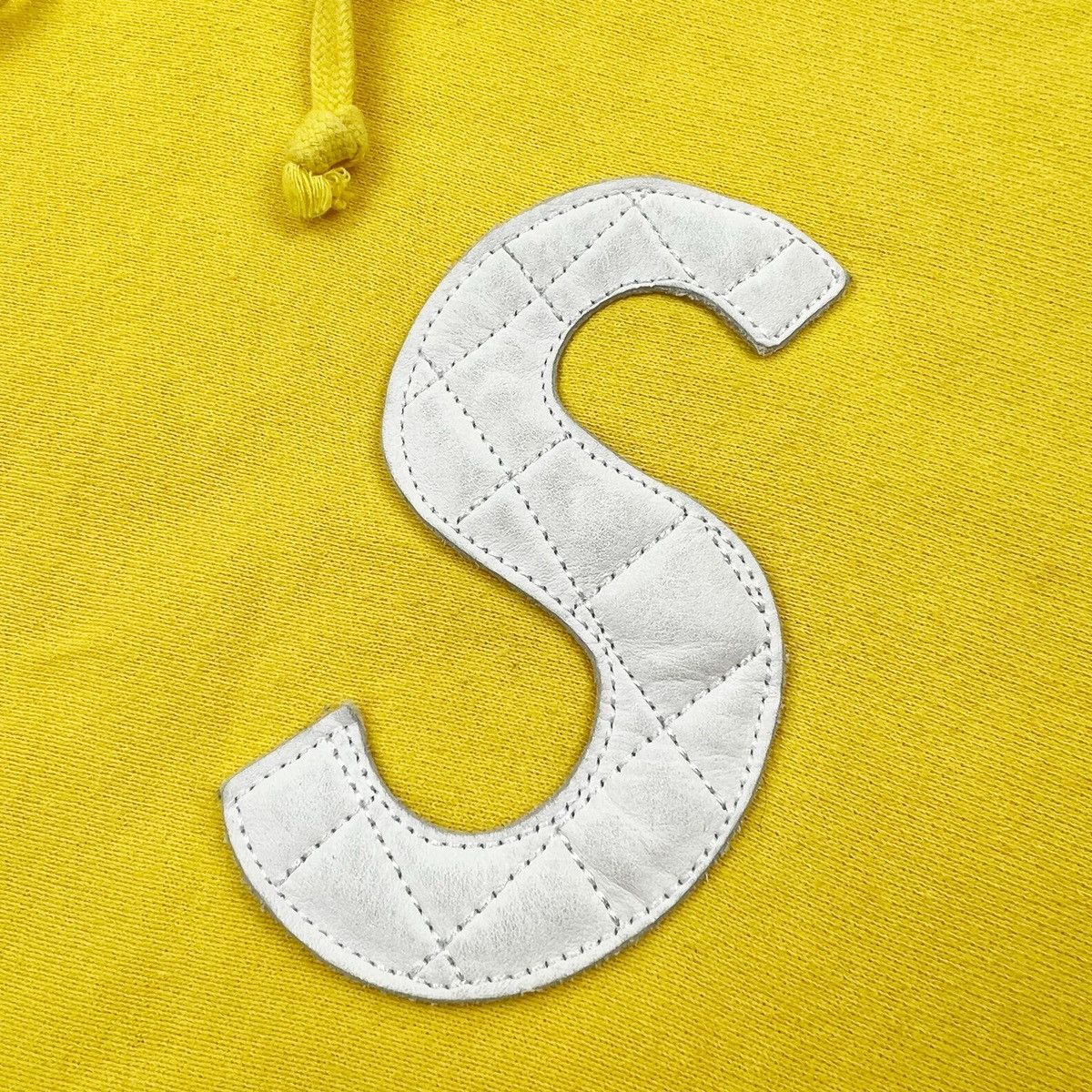 Supreme Supreme Leather S Logo Yellow Hoodie Size US M / EU 48-50 / 2 - 3 Thumbnail