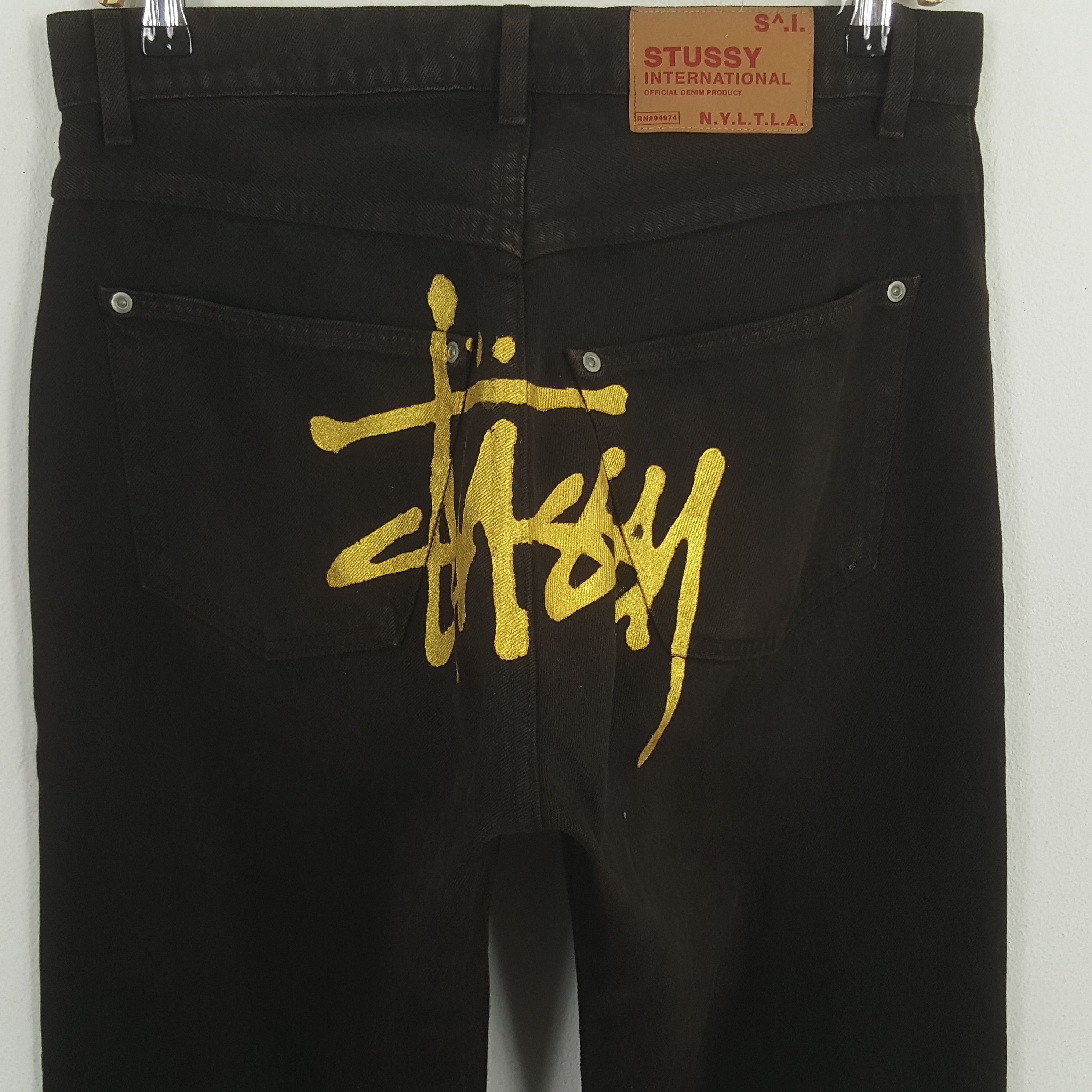 Stussy × Vintage Vintage Stussy Steetwear Style Custom Signature Denim Jeans Size US 33 - 2 Thumbnail