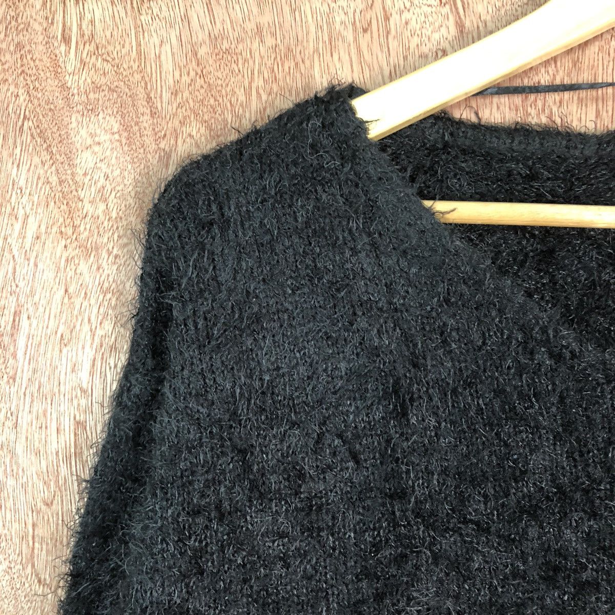 Vintage GU Black Shag Shaggy Fur Mohair Knitwear #6635 Size US M / EU 48-50 / 2 - 6 Thumbnail