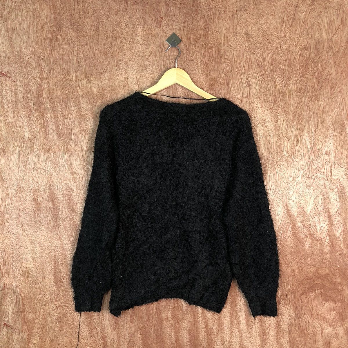 Vintage GU Black Shag Shaggy Fur Mohair Knitwear #6635 Size US M / EU 48-50 / 2 - 9 Thumbnail
