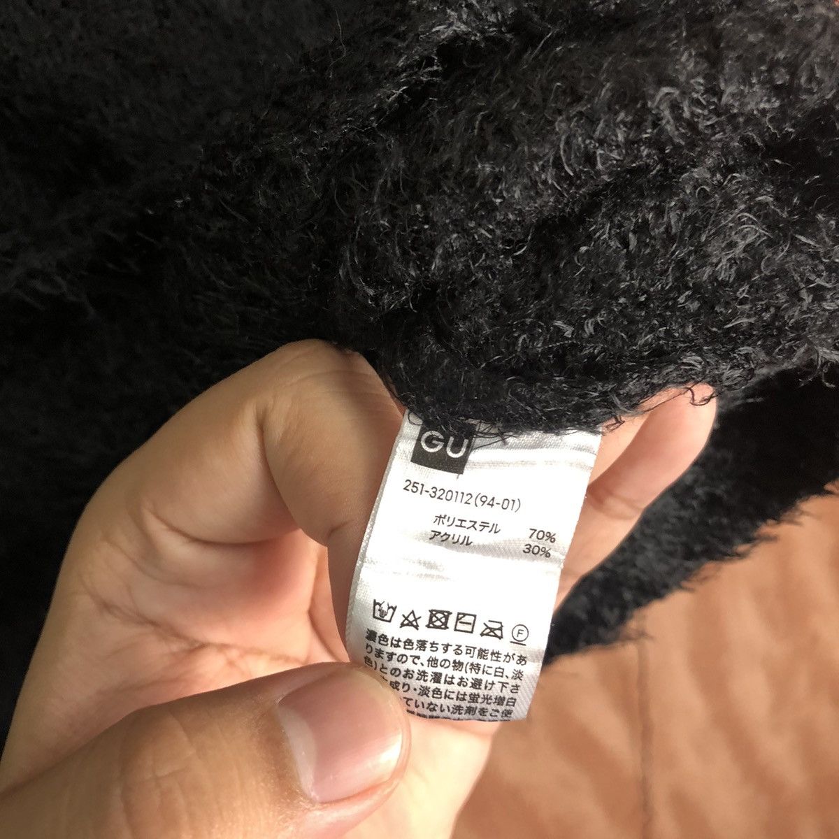 Vintage GU Black Shag Shaggy Fur Mohair Knitwear #6635 Size US M / EU 48-50 / 2 - 8 Thumbnail