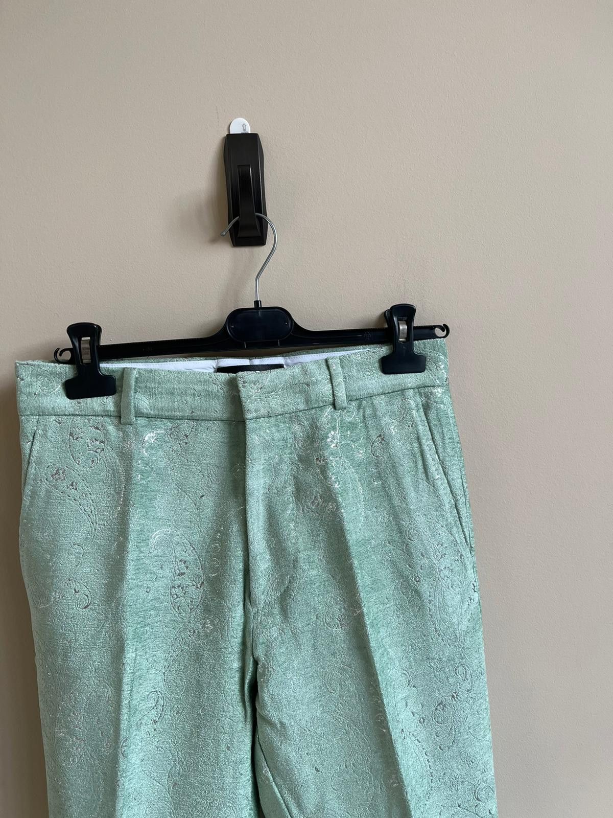 Amiri Paisley Velvet Glitter Flare in Pale Lime Size US 30 / EU 46 - 8 Thumbnail