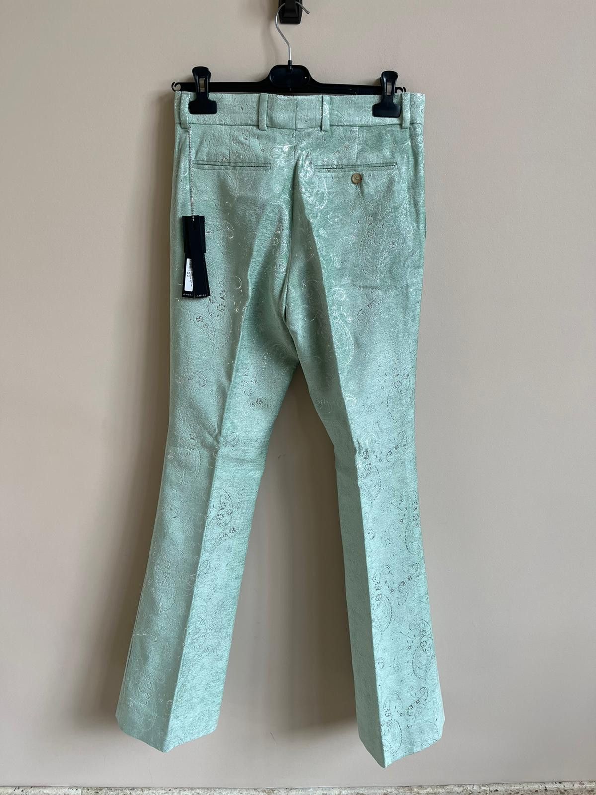 Amiri Paisley Velvet Glitter Flare in Pale Lime Size US 30 / EU 46 - 12 Thumbnail