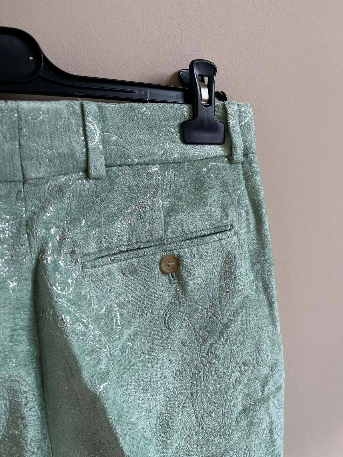 Amiri Paisley Velvet Glitter Flare in Pale Lime Size US 30 / EU 46 - 13 Thumbnail