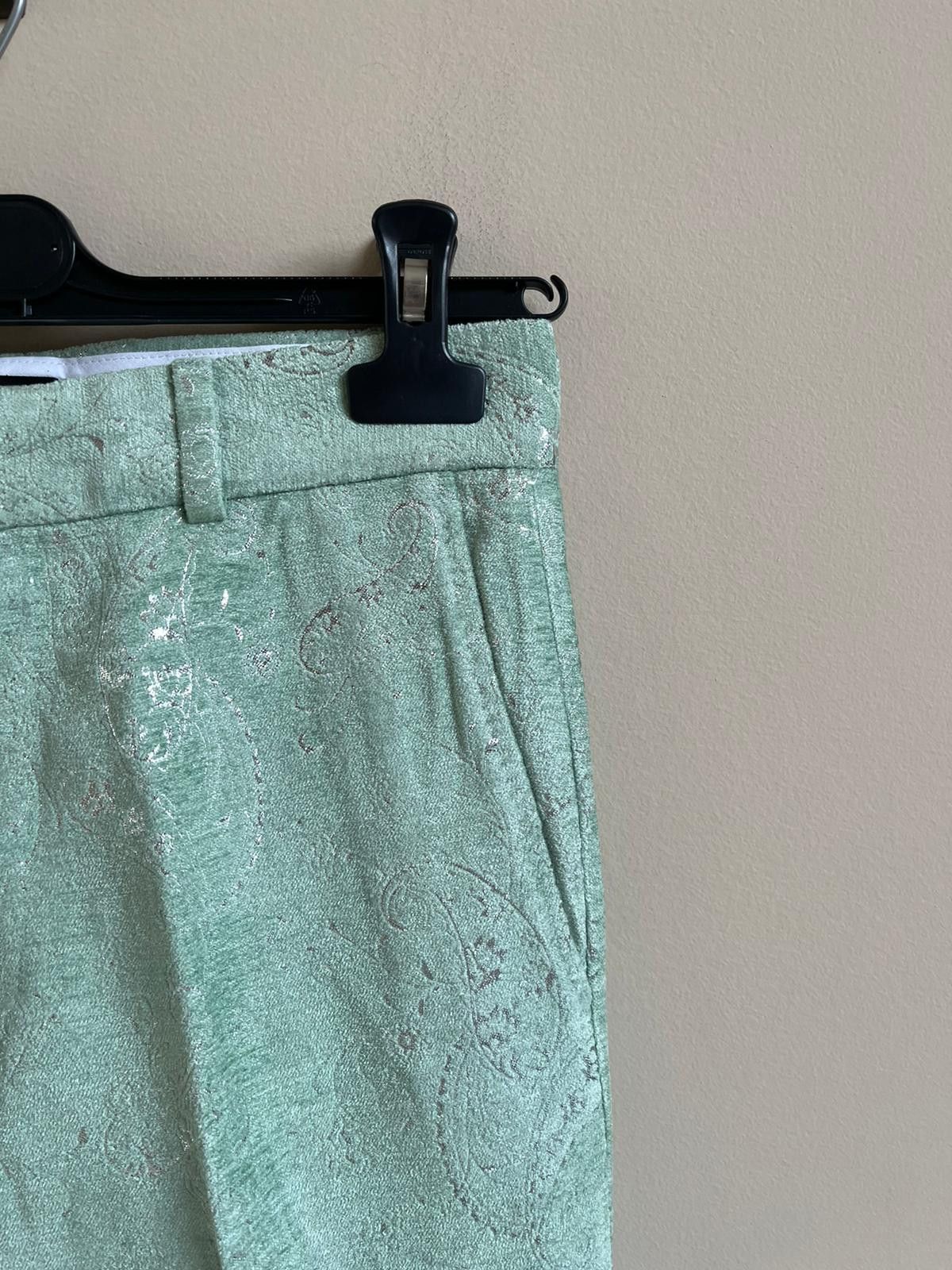Amiri Paisley Velvet Glitter Flare in Pale Lime Size US 30 / EU 46 - 10 Thumbnail