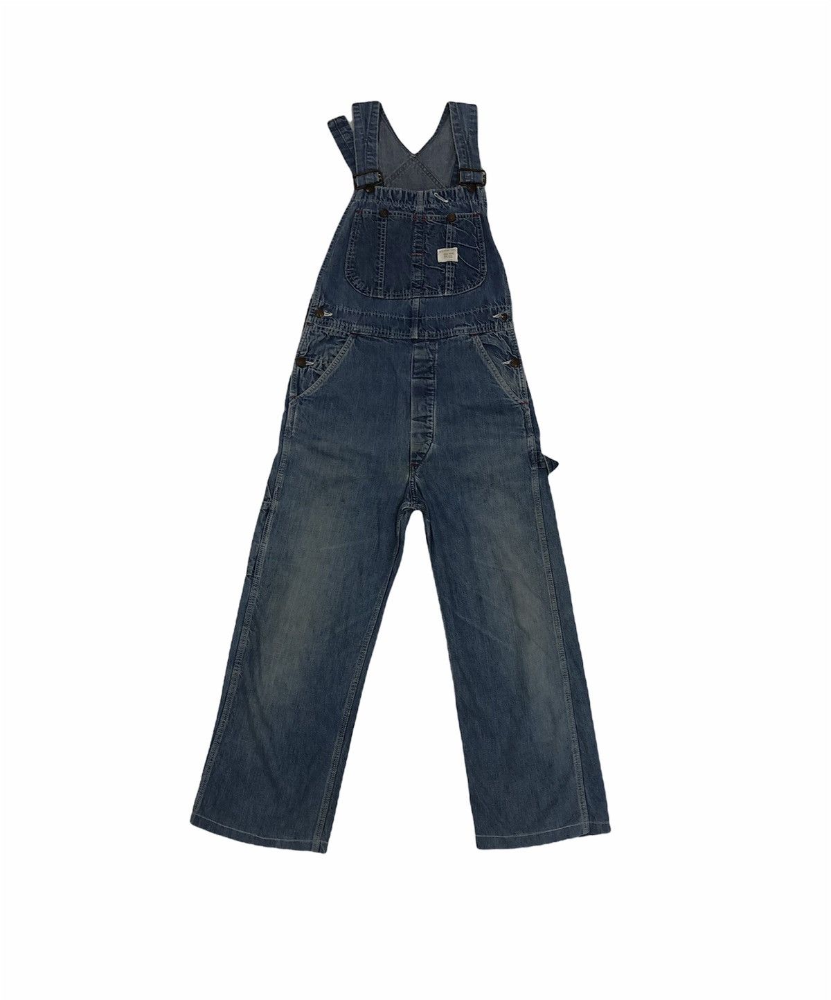 image of Vintage Big Mac Denim Jumpsuits Overalls in Navy, Men's (Size 30)